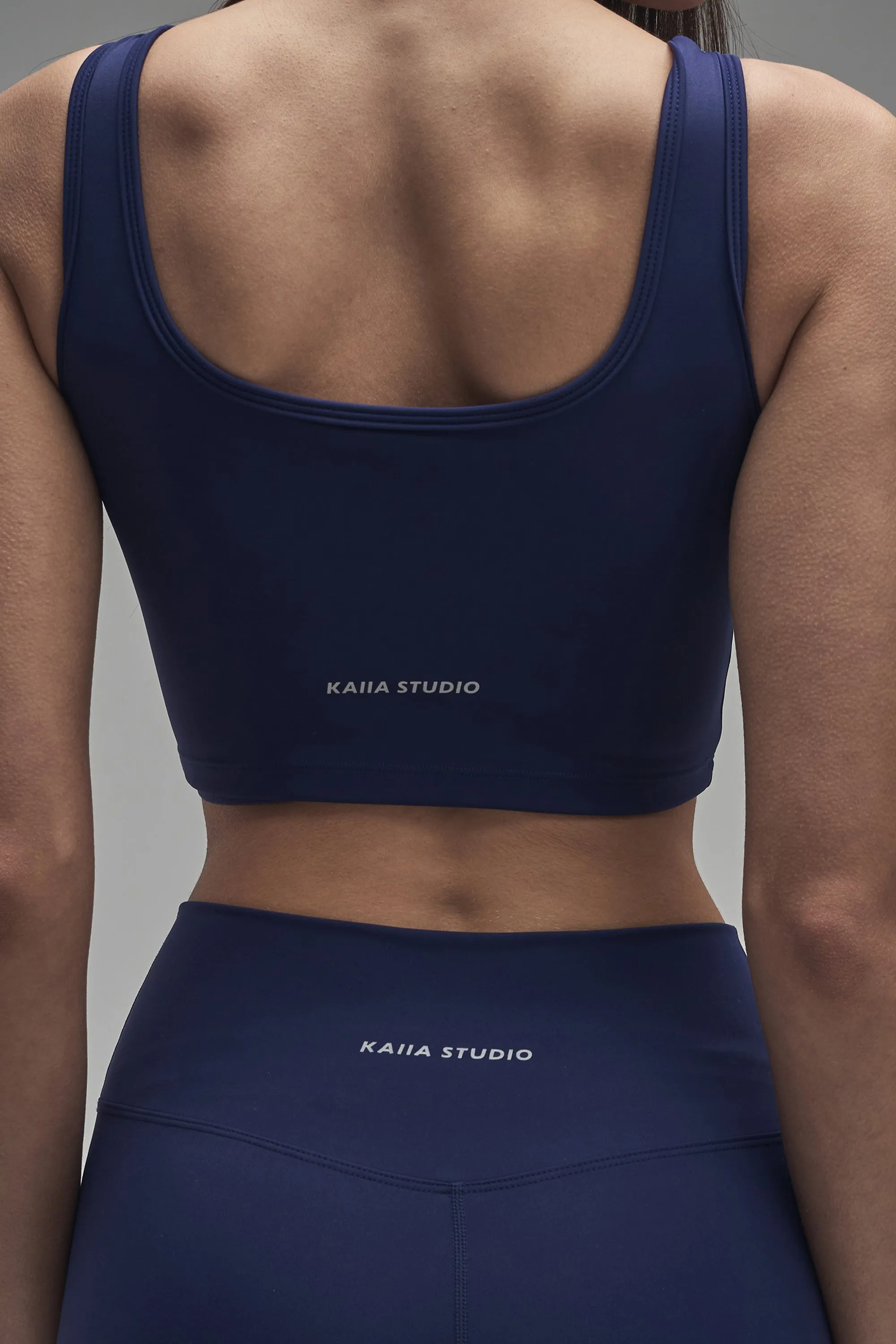 Kaiia Sculpt Square Neck Crop Top Navy sold by Kaiia the label product image thumbnail 4