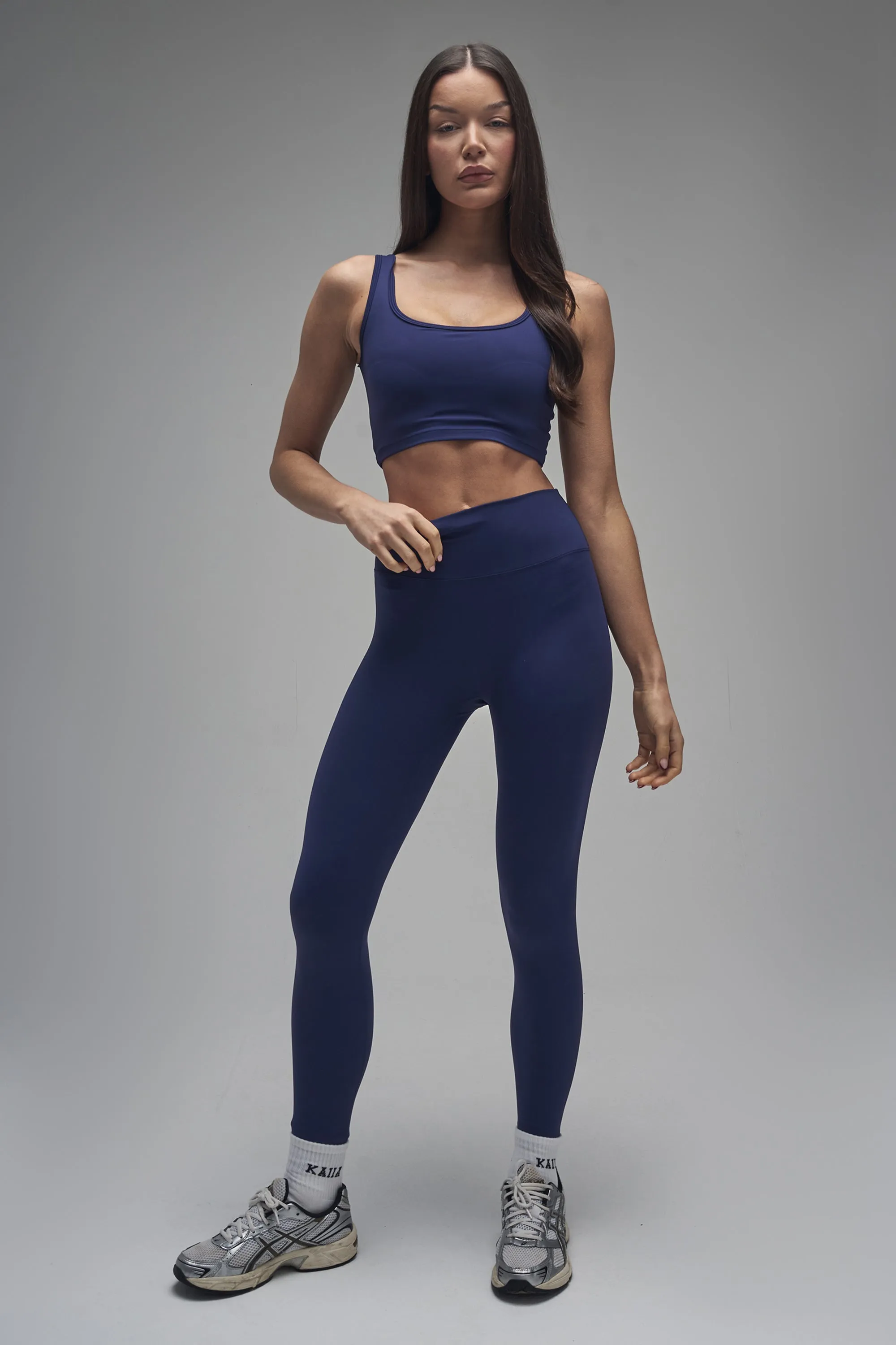 Kaiia Sculpt Square Neck Crop Top Navy sold by Kaiia the label product image thumbnail 3