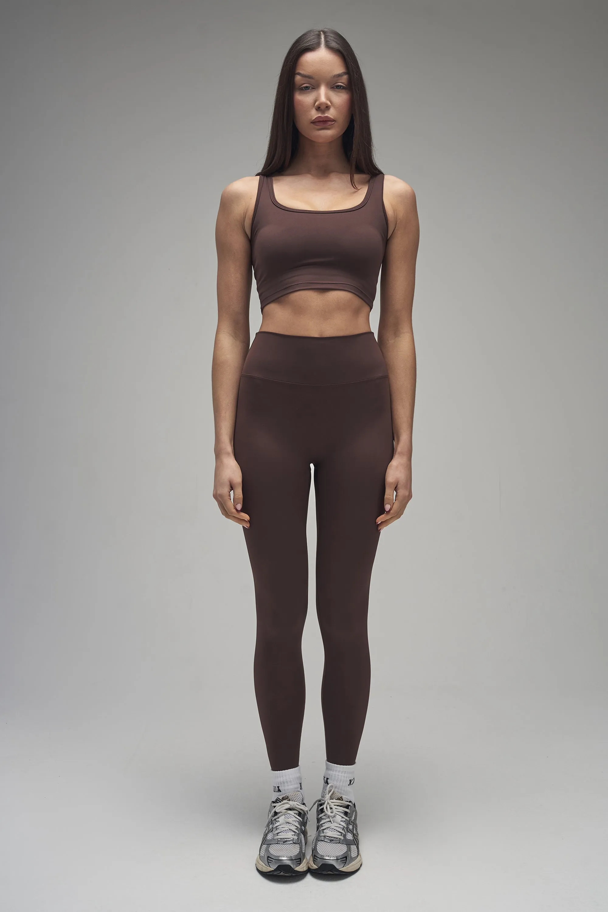 Kaiia Sculpt Square Neck Crop Top Bitter Chocolate sold by Kaiia the label product image thumbnail 5