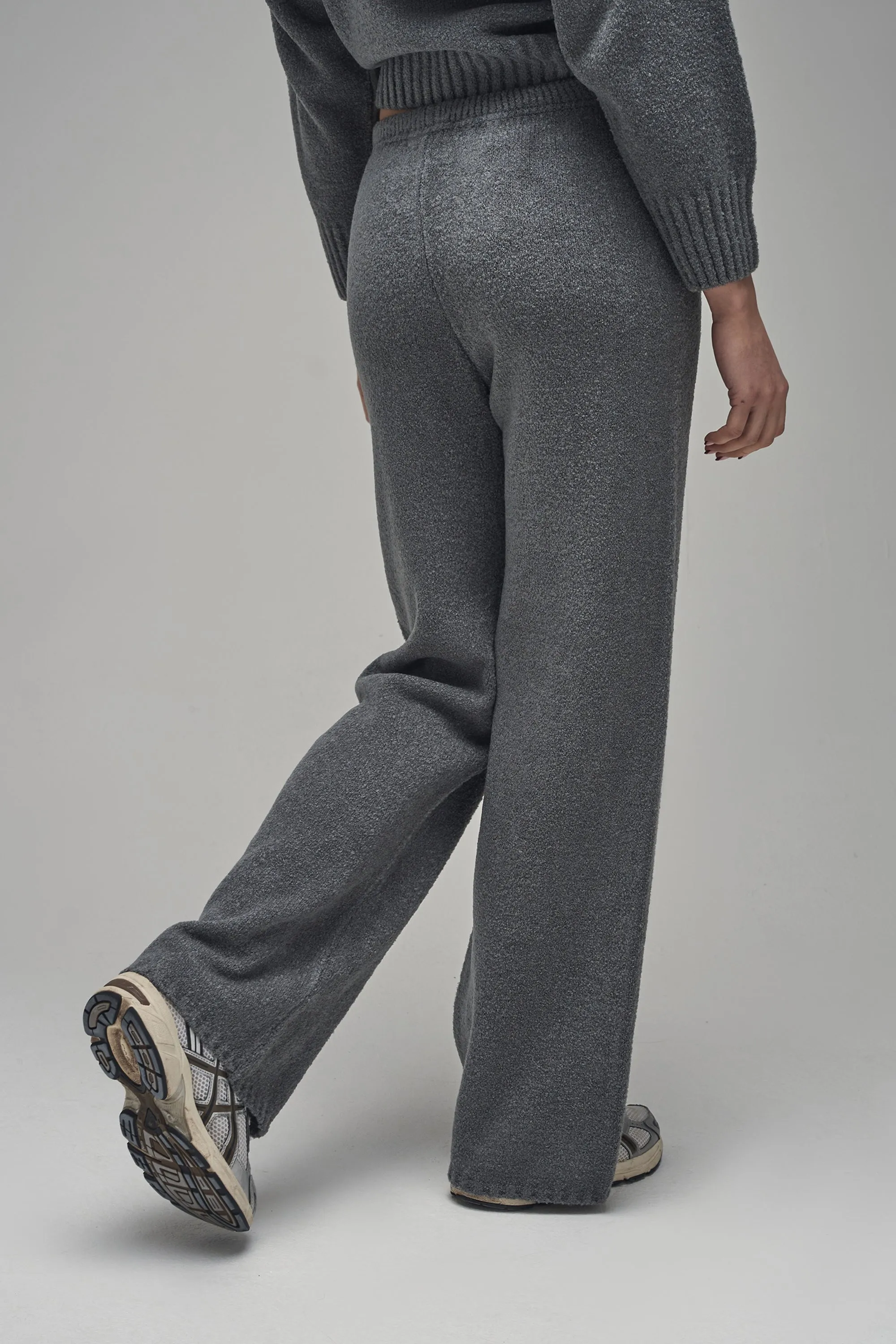 Kaiia Script Knit Wide Leg Trousers Charcoal sold by Kaiia the label product image thumbnail 4