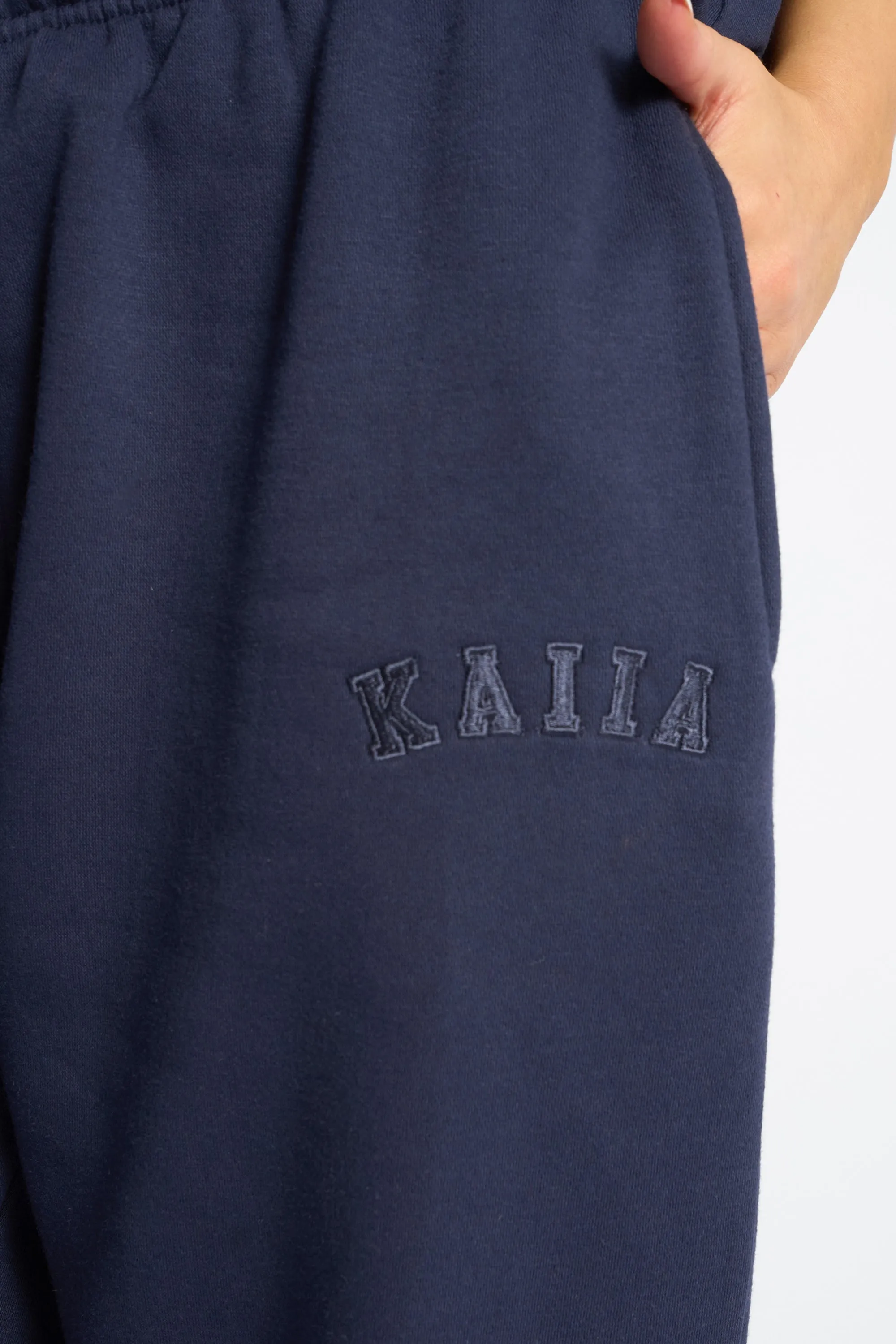 Kaiia Logo Cuffed Leg Joggers Deep Blue sold by Kaiia the label product image thumbnail 4