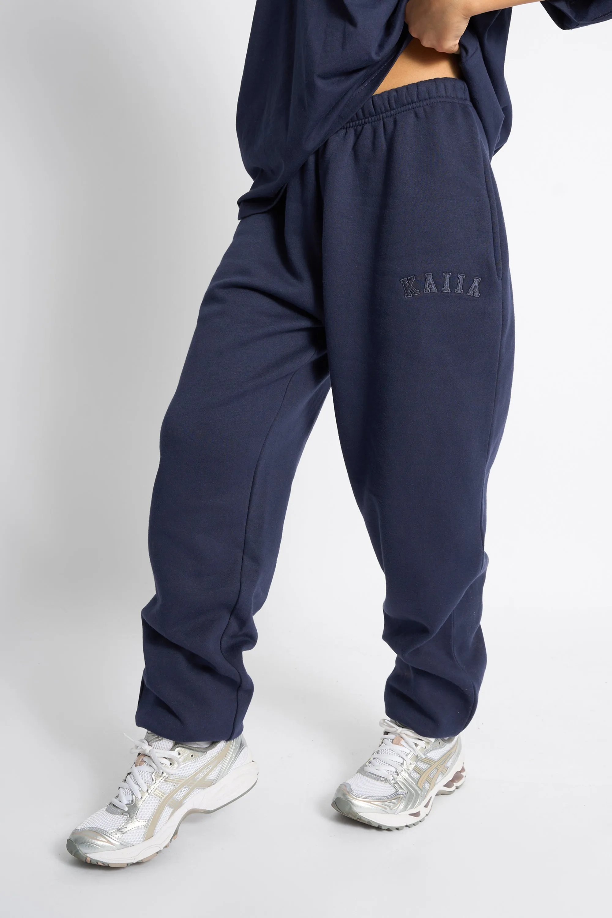 Kaiia Logo Cuffed Leg Joggers Deep Blue sold by Kaiia the label product image thumbnail 2