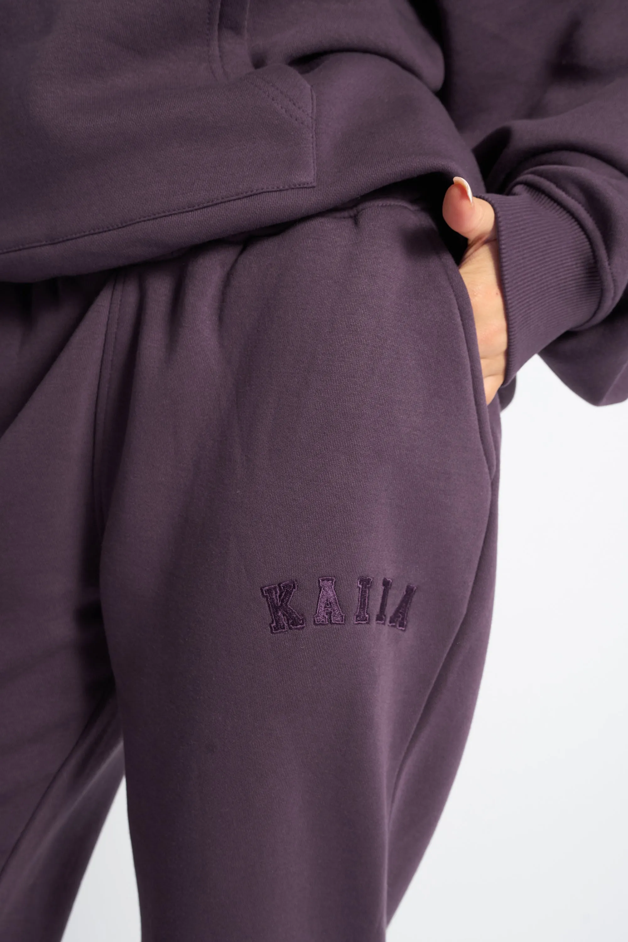 Kaiia Logo Wide Leg Joggers Deep Purple sold by Kaiia the label product image thumbnail 4
