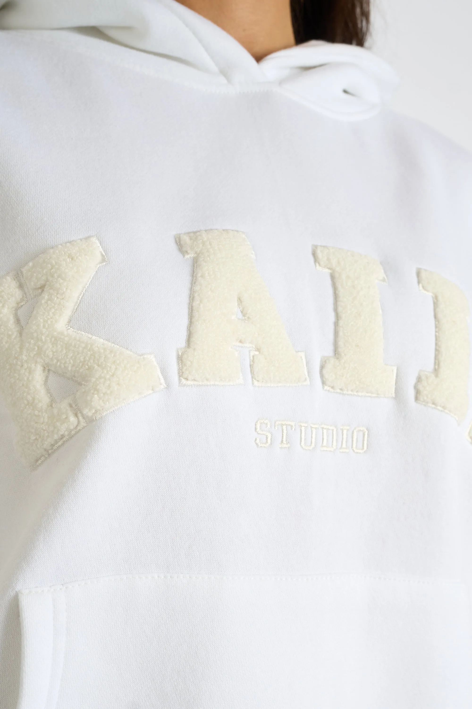 Kaiia Borg Slogan Oversized Hoodie Cream sold by Kaiia the label product image thumbnail 4