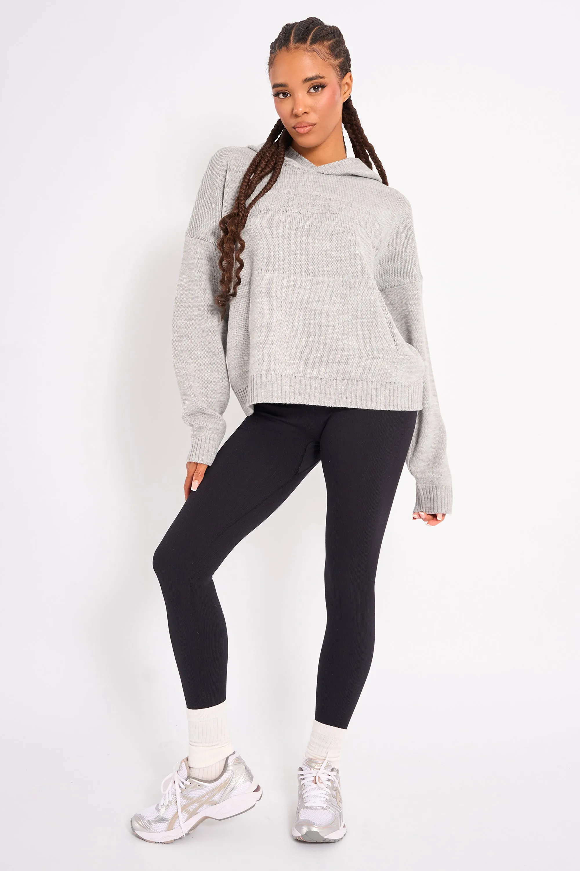 Kaiia Sport Knitted Hoodie Soft Grey sold by Kaiia the label product image thumbnail 3