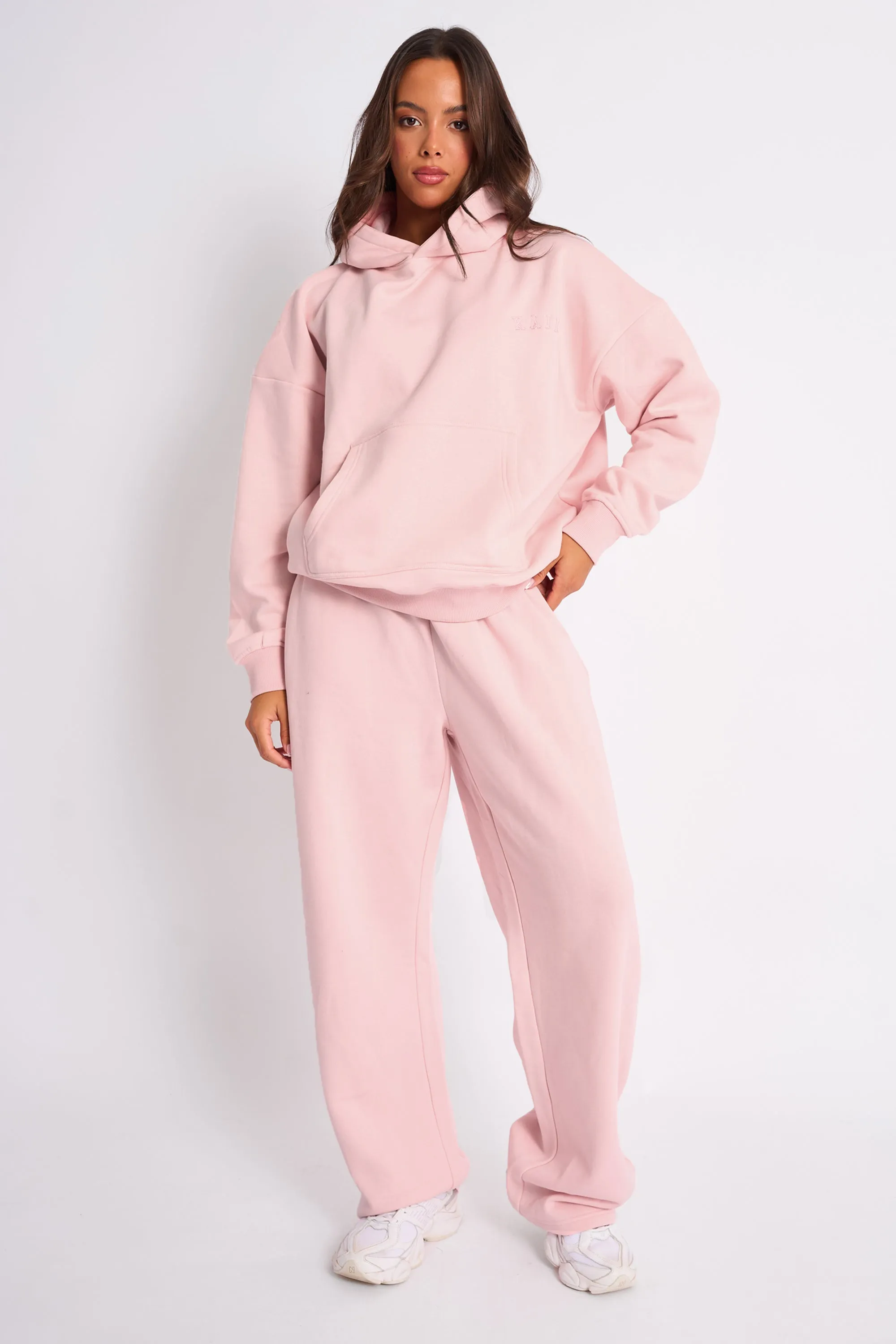 Kaiia Embossed Wide Leg Joggers Pale Pink sold by Kaiia the label