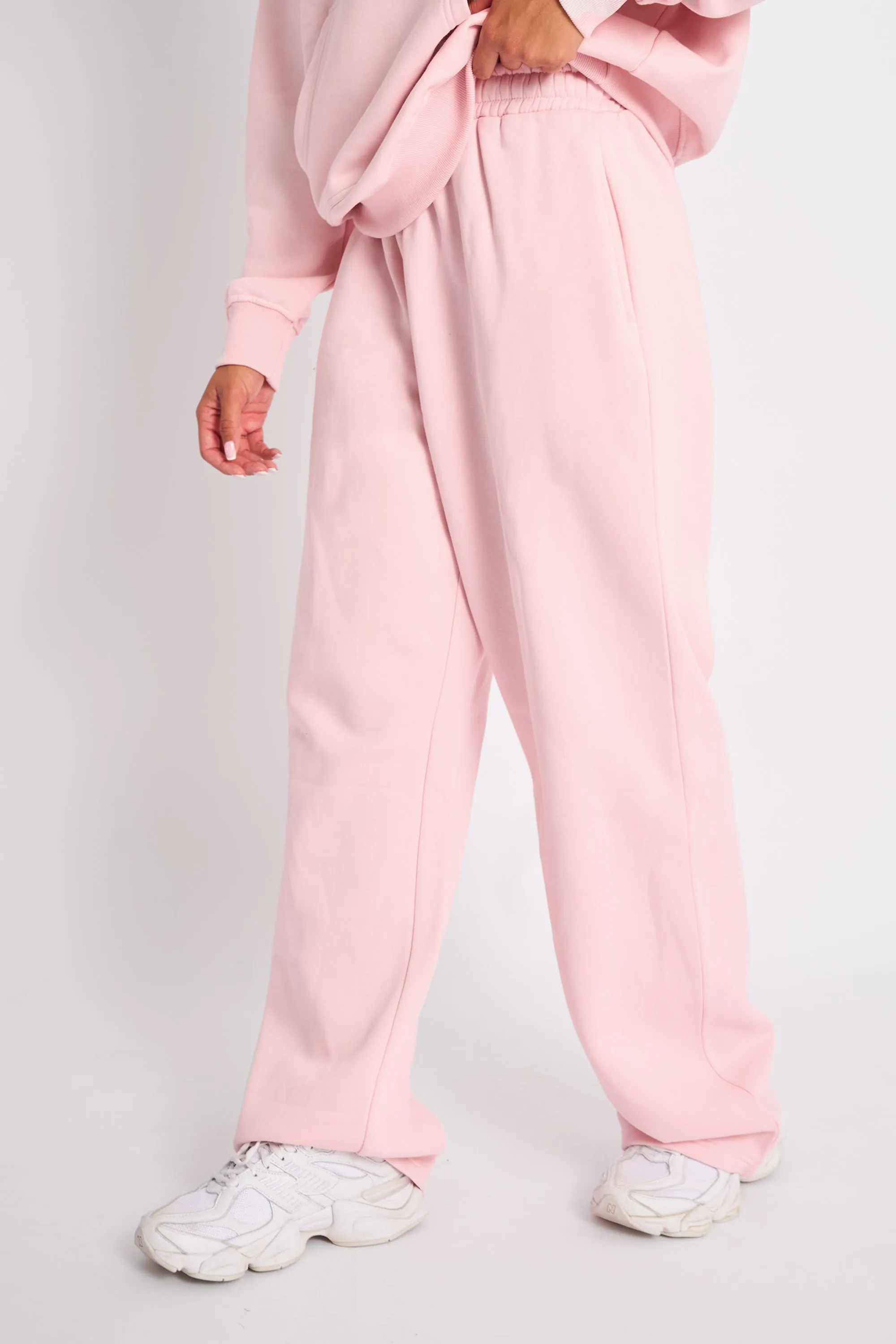Kaiia Embossed Wide Leg Joggers Pale Pink sold by Kaiia the label product image thumbnail 2