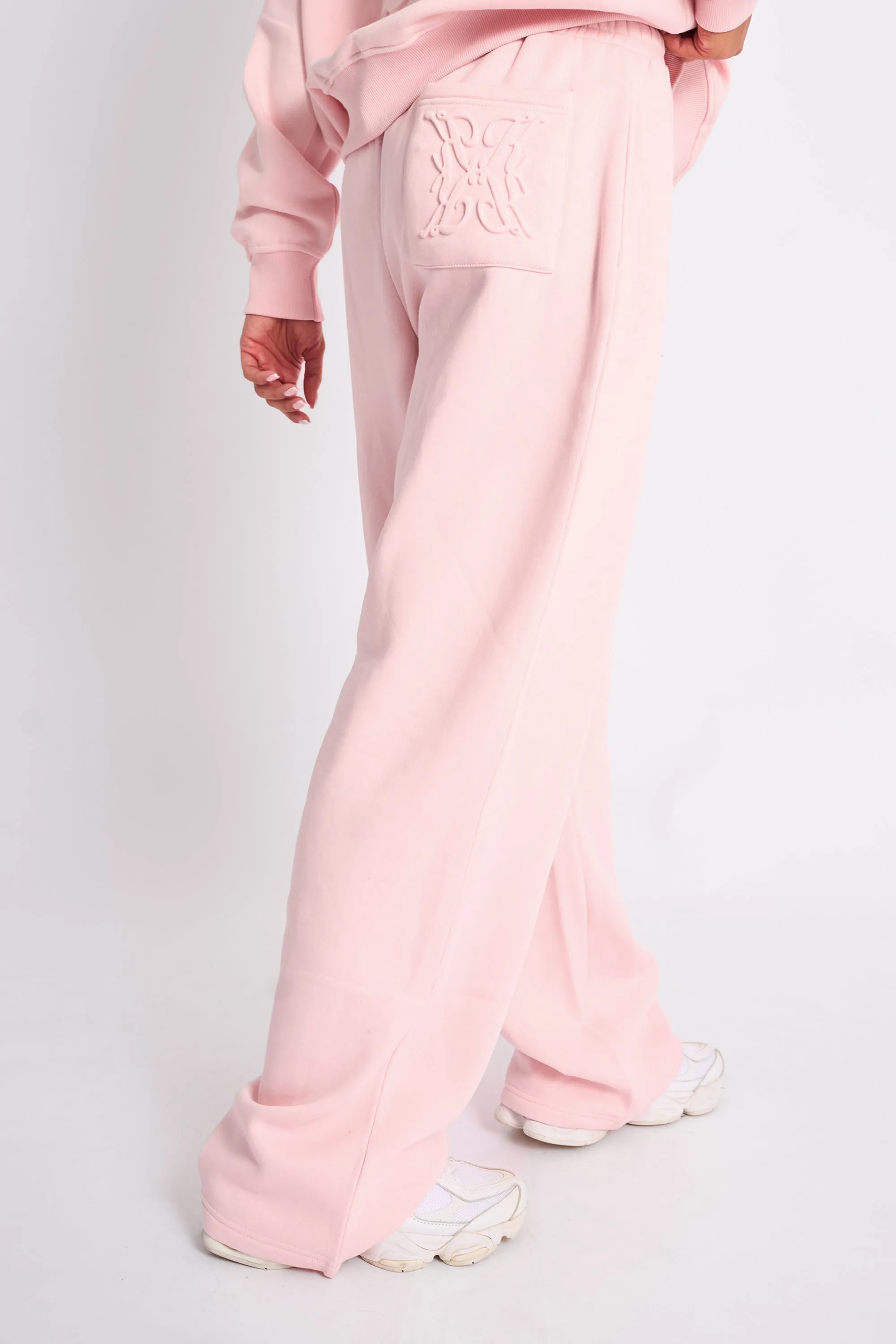 Kaiia Embossed Wide Leg Joggers Pale Pink sold by Kaiia the label product image thumbnail 3