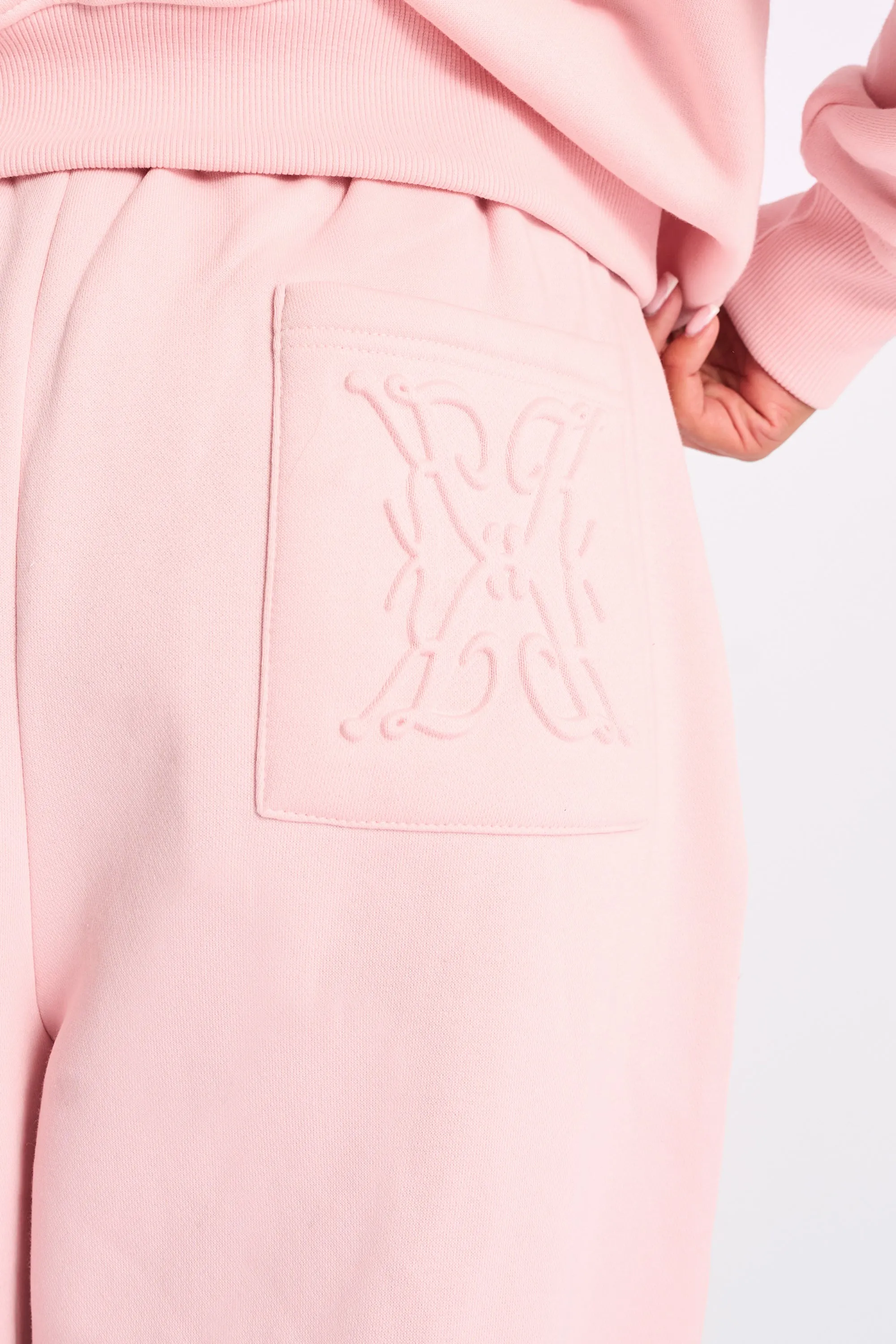 Kaiia Embossed Wide Leg Joggers Pale Pink sold by Kaiia the label product image thumbnail 4