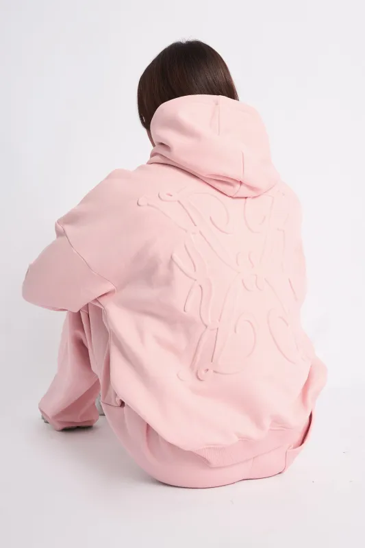 Kaiia Logo Embossed Oversized Hoodie Pale Pink sold by Kaiia the label