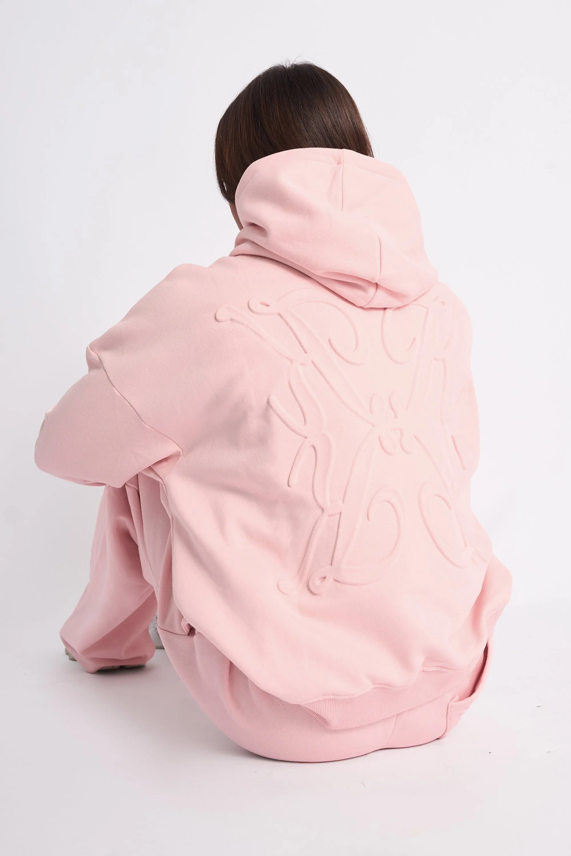 Kaiia Logo Embossed Oversized Hoodie Pale Pink sold by Kaiia the label