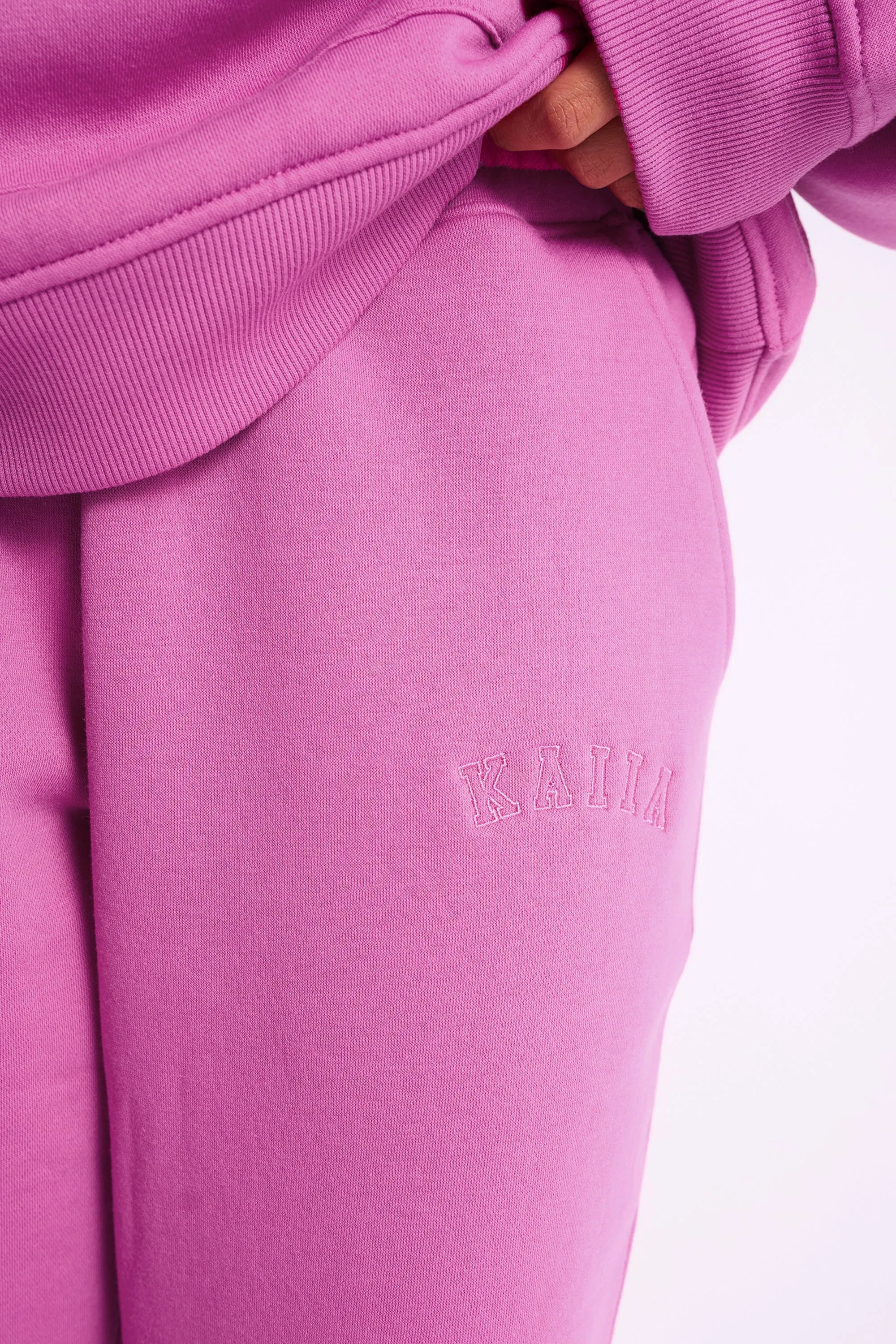 Kaiia Logo Wide Leg Joggers Bubblegum Pink sold by Kaiia the label product image thumbnail 4