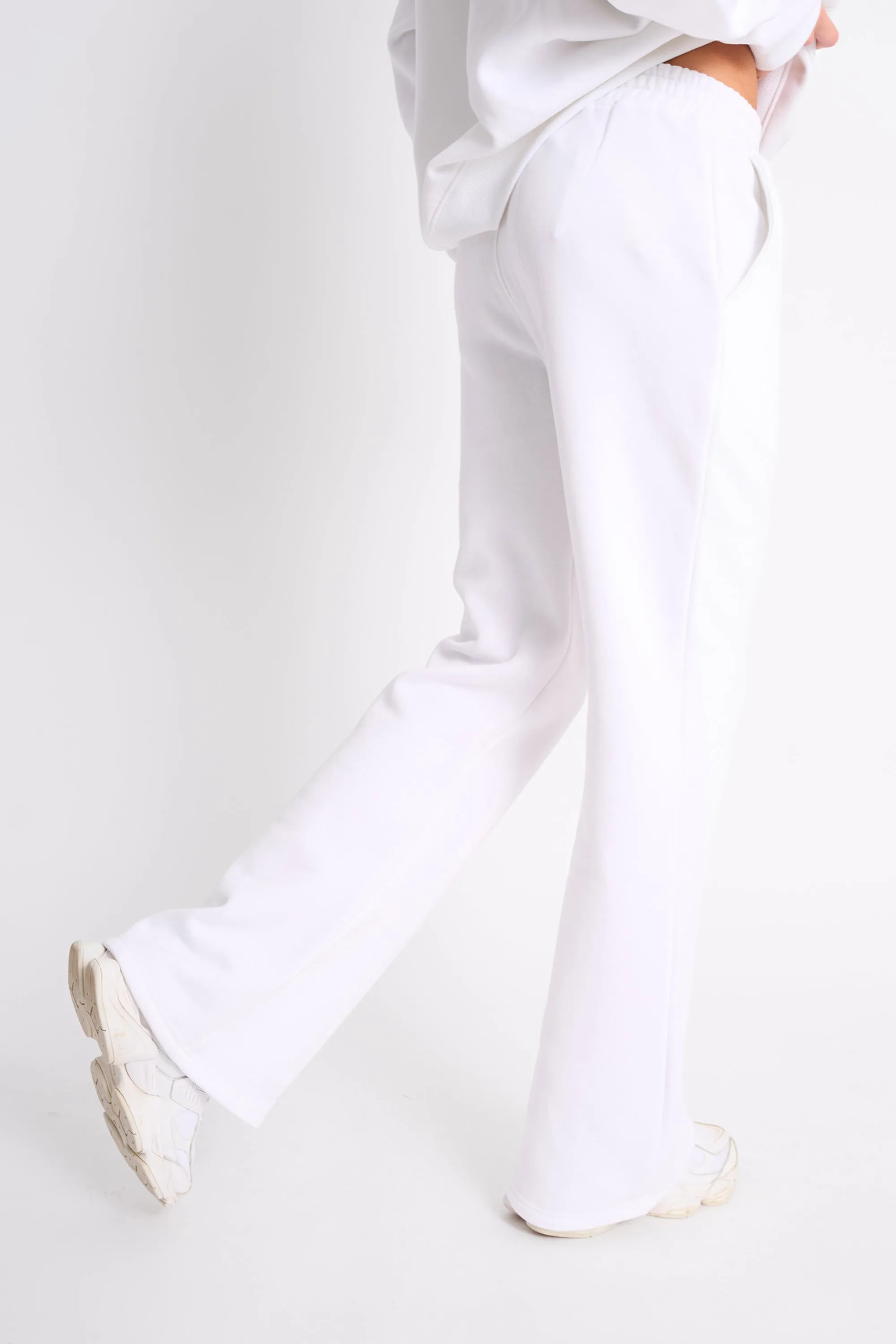 Kaiia Logo Wide Leg Joggers White & Sand sold by Kaiia the label product image thumbnail 3