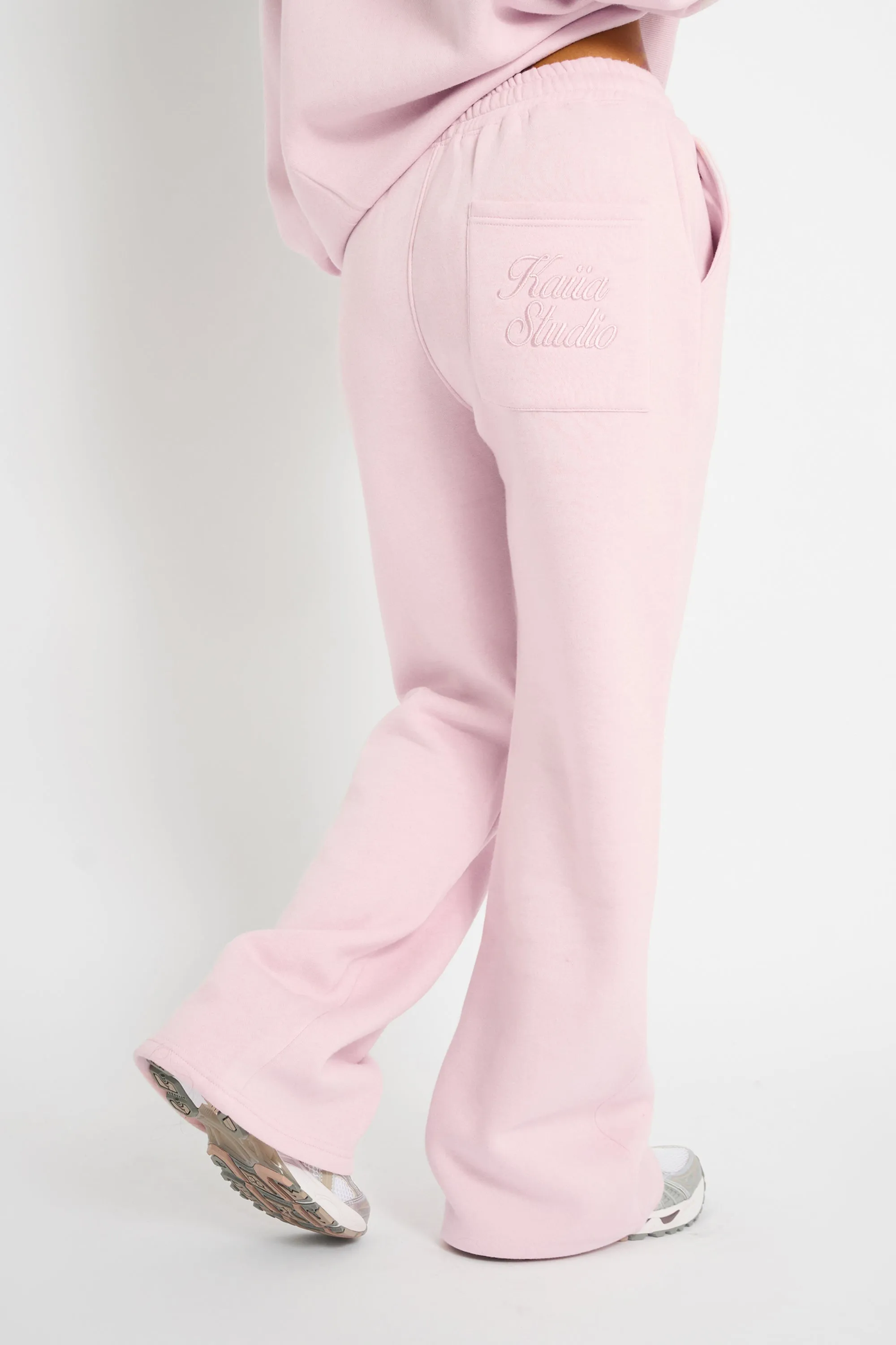Kaiia Studio Script Logo Wide Leg Joggers Pink Chai sold by Kaiia the label product image thumbnail 2