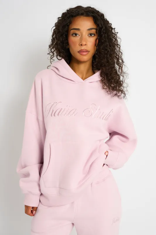 Kaiia Studio Script Logo Oversized Hoodie Pink Chai sold by Kaiia the label