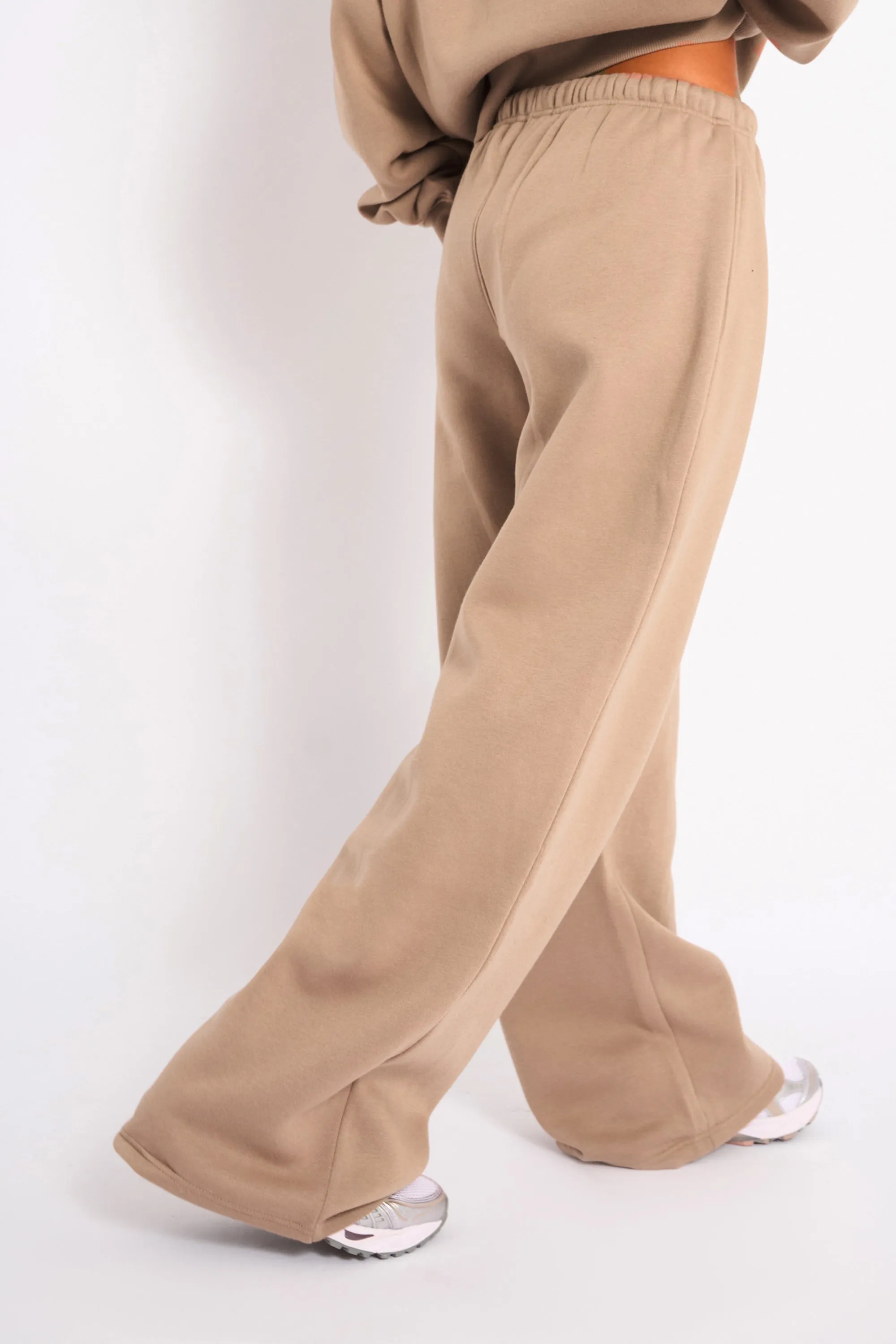 Kaiia Logo Wide Leg Joggers Latte sold by Kaiia the label product image thumbnail 3