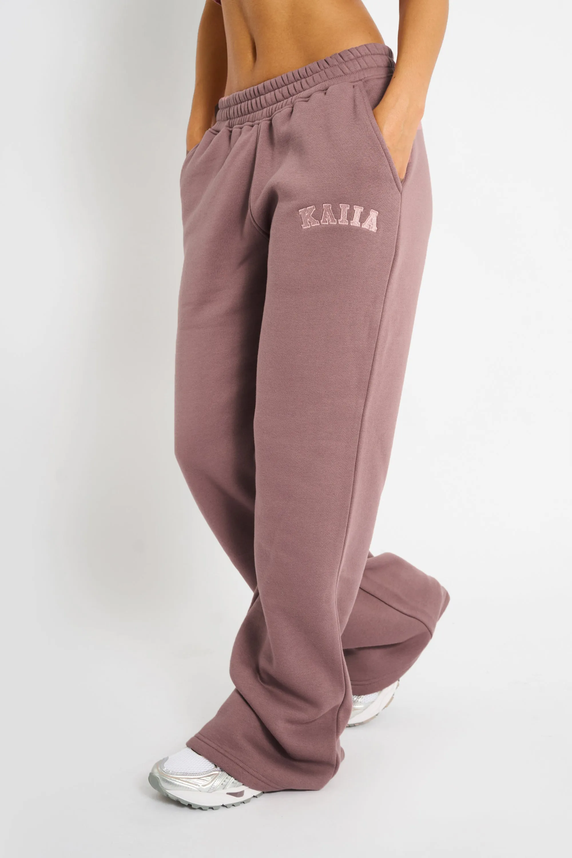Kaiia Logo Wide Leg Joggers Rose sold by Kaiia the label product image thumbnail 2