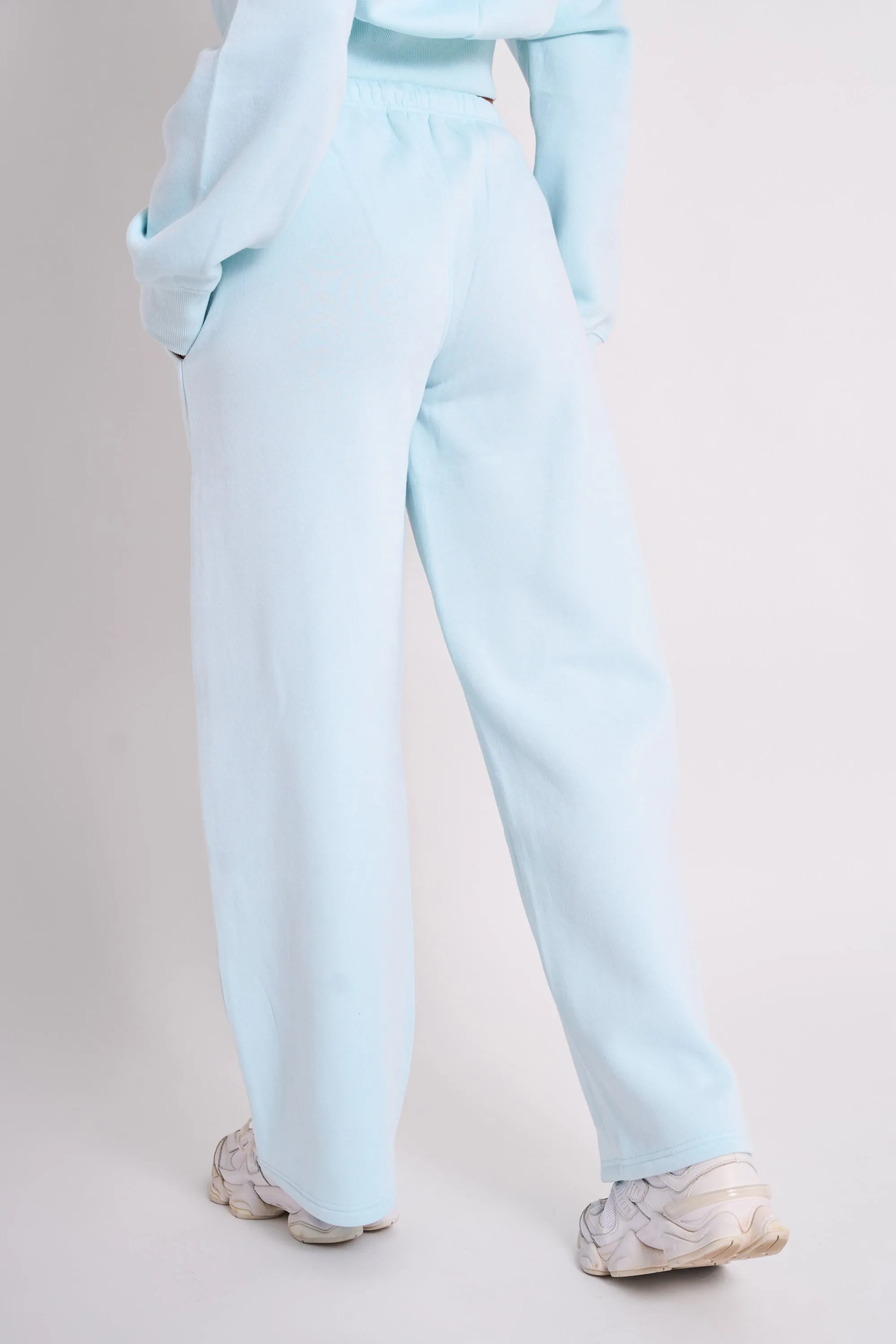 Kaiia Logo Wide Leg Joggers Light Blue sold by Kaiia the label product image thumbnail 3