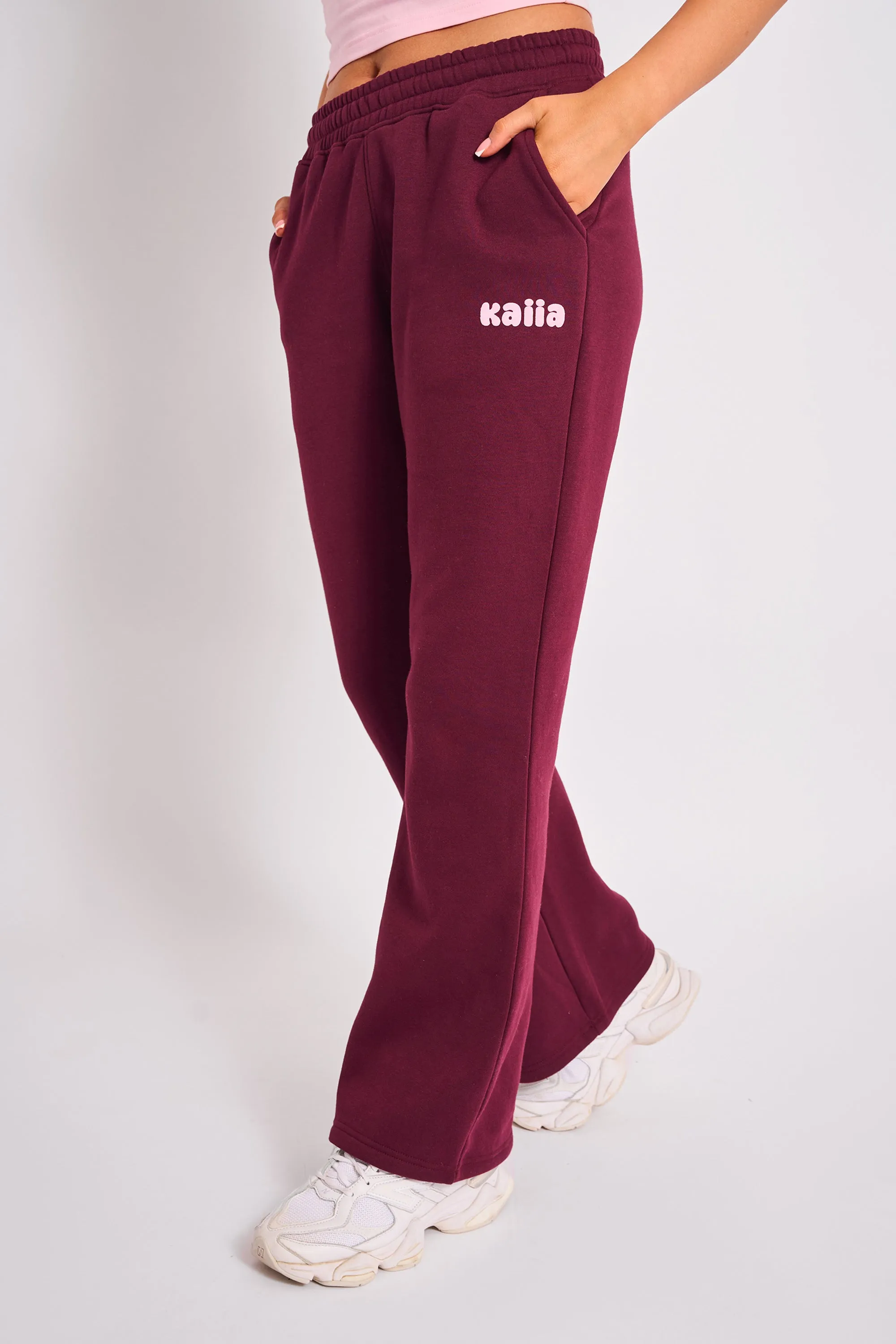 Kaiia Wide Leg Joggers Plum & Pink sold by Kaiia the label product image thumbnail 2