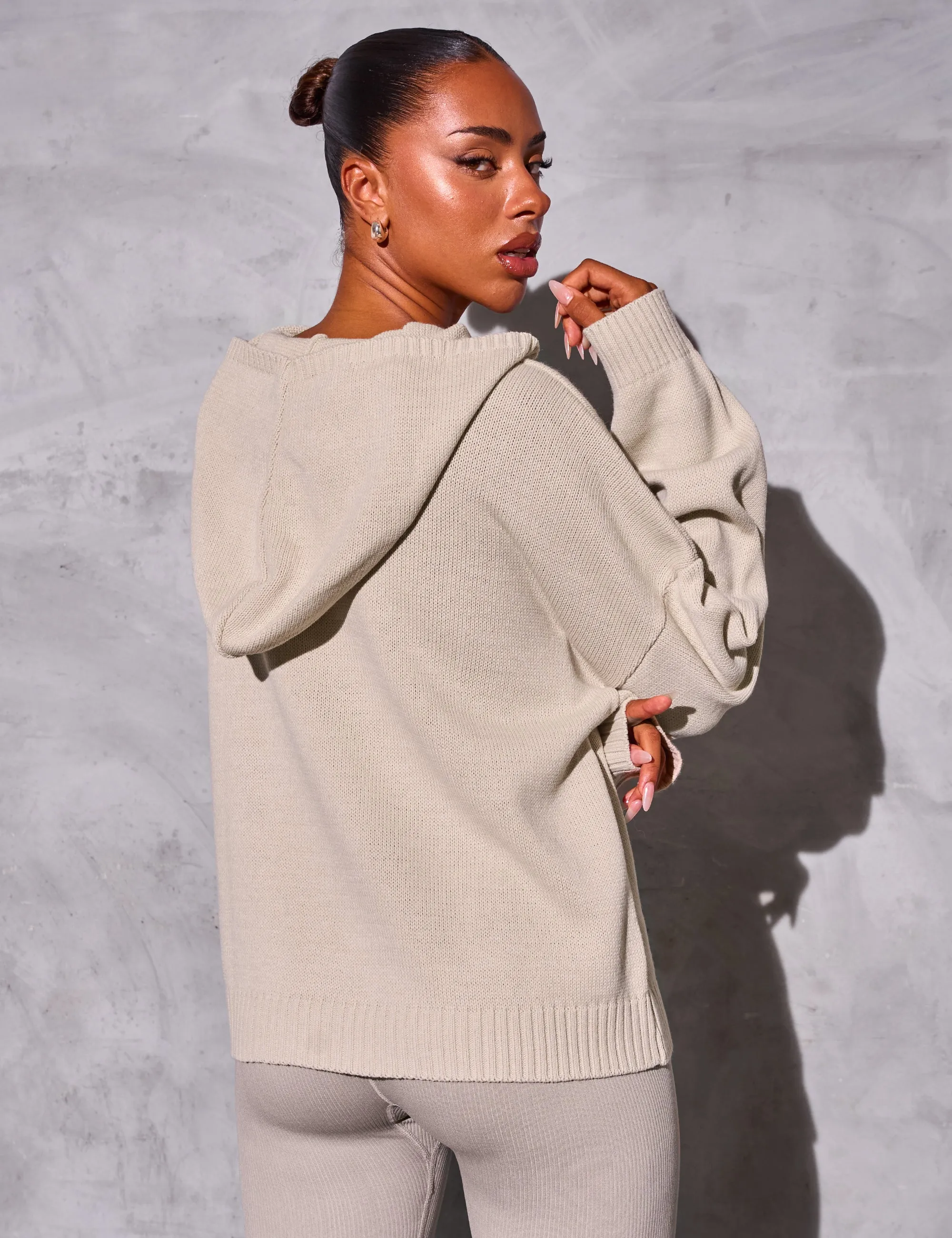 Kaiia Sport Knitted Hoodie Stone sold by Kaiia the label product image thumbnail 3