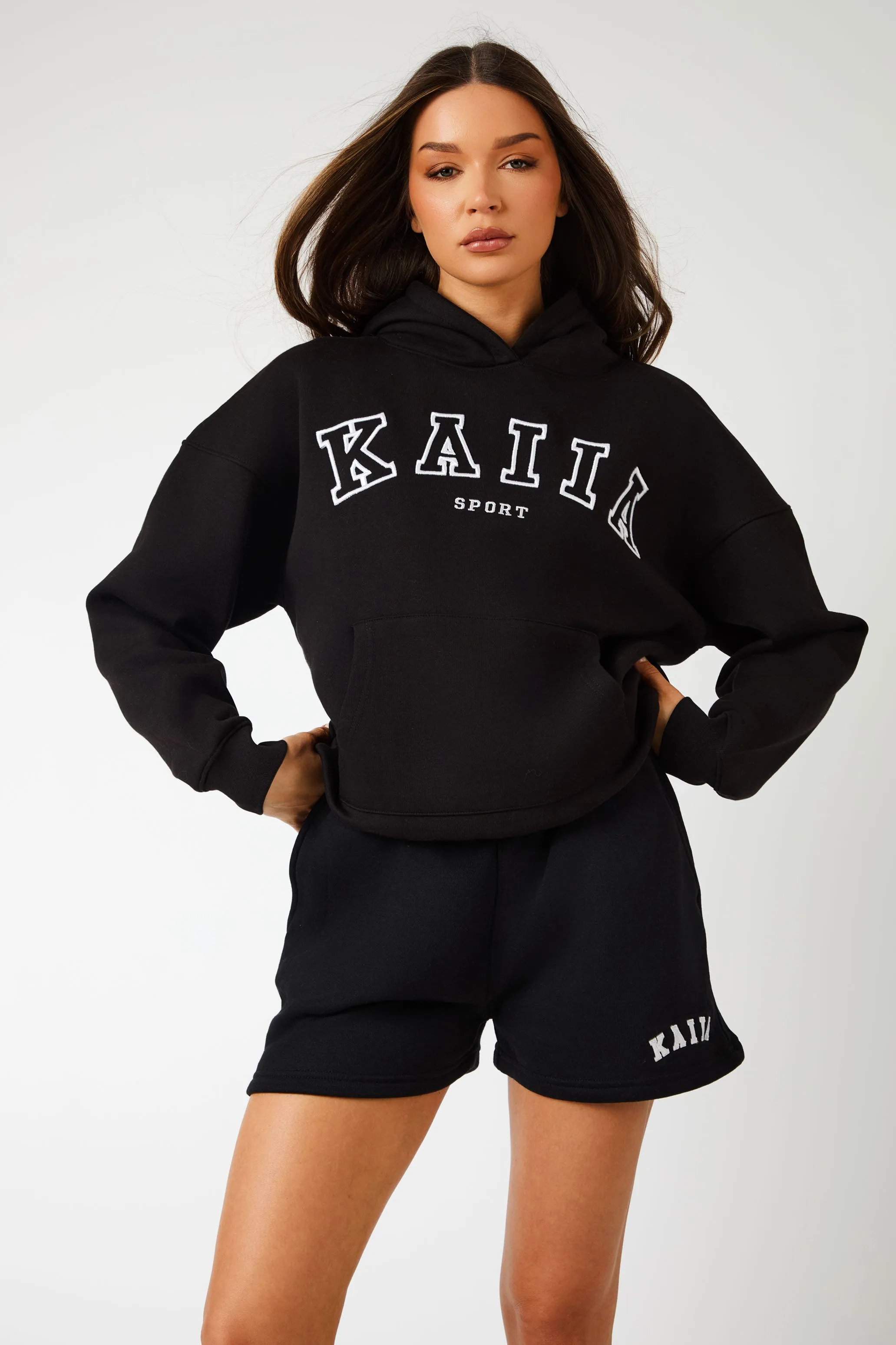 Kaiia Sport Logo Oversized Hoodie Black sold by Kaiia the label product image thumbnail 5