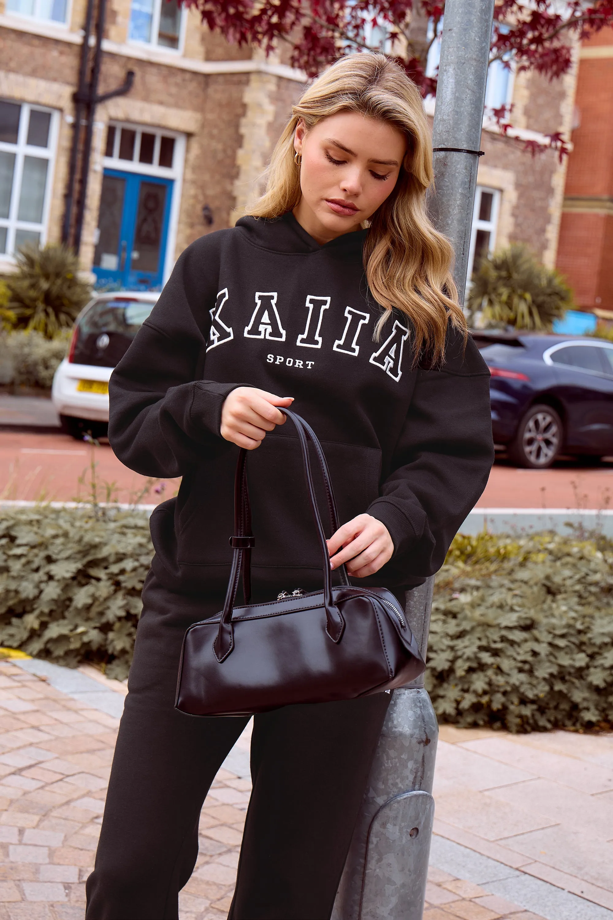 Kaiia Sport Logo Oversized Hoodie Black sold by Kaiia the label
