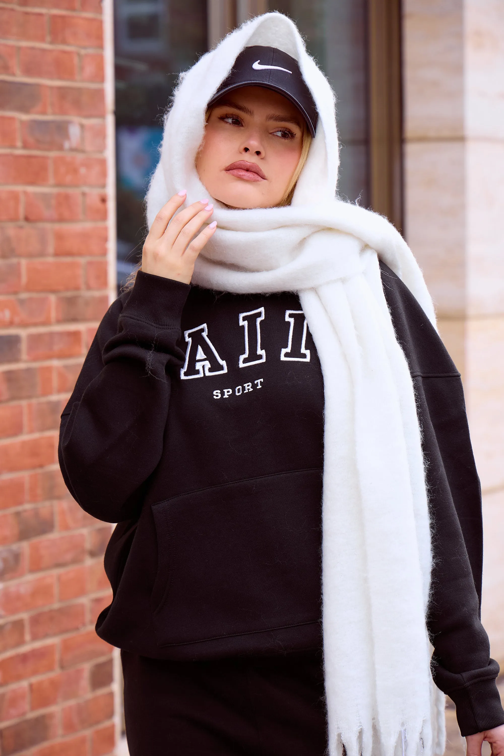 Kaiia Sport Logo Oversized Hoodie Black sold by Kaiia the label product image thumbnail 2