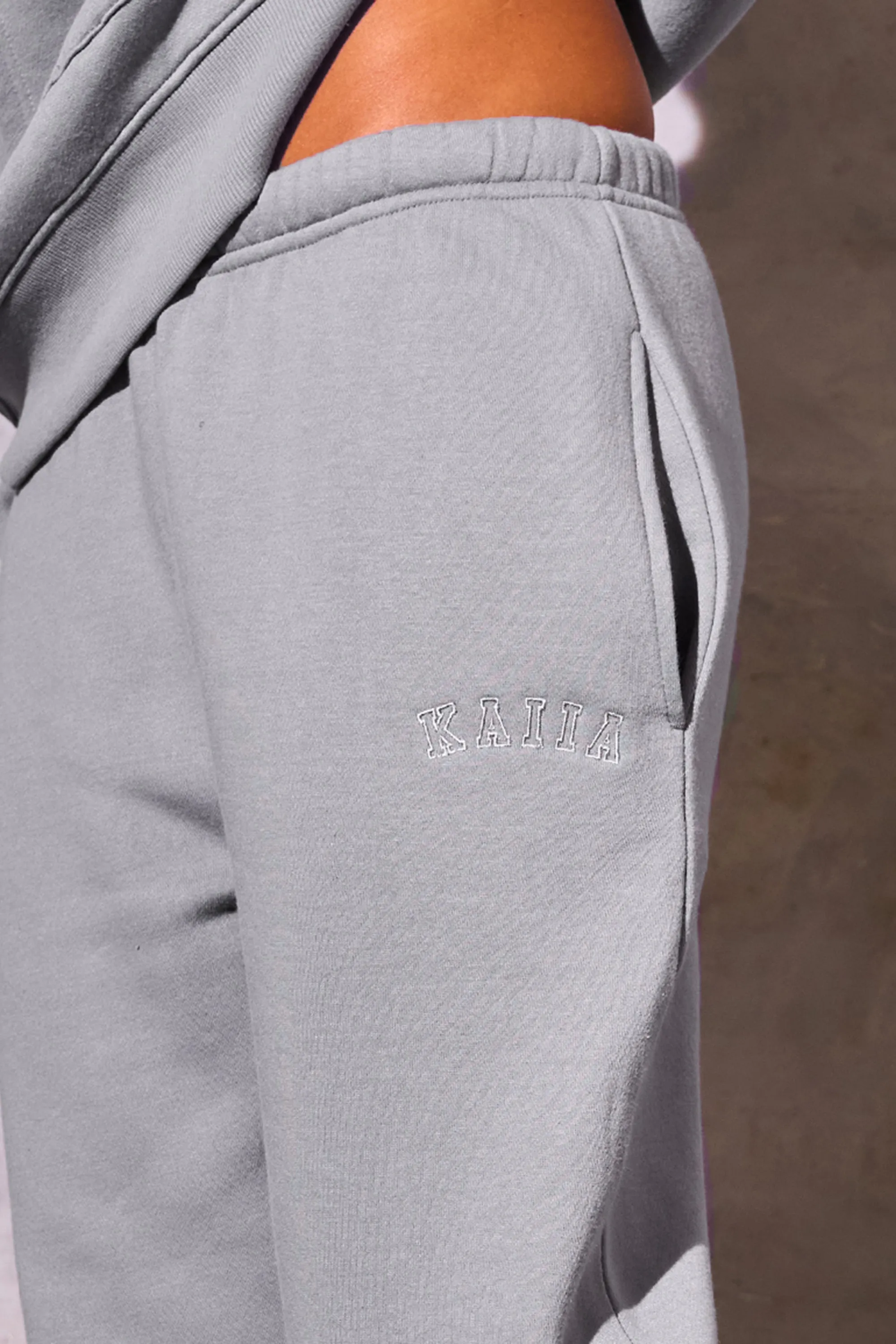 Kaiia Logo Cuffed Joggers Dove Grey sold by Kaiia the label product image thumbnail 4