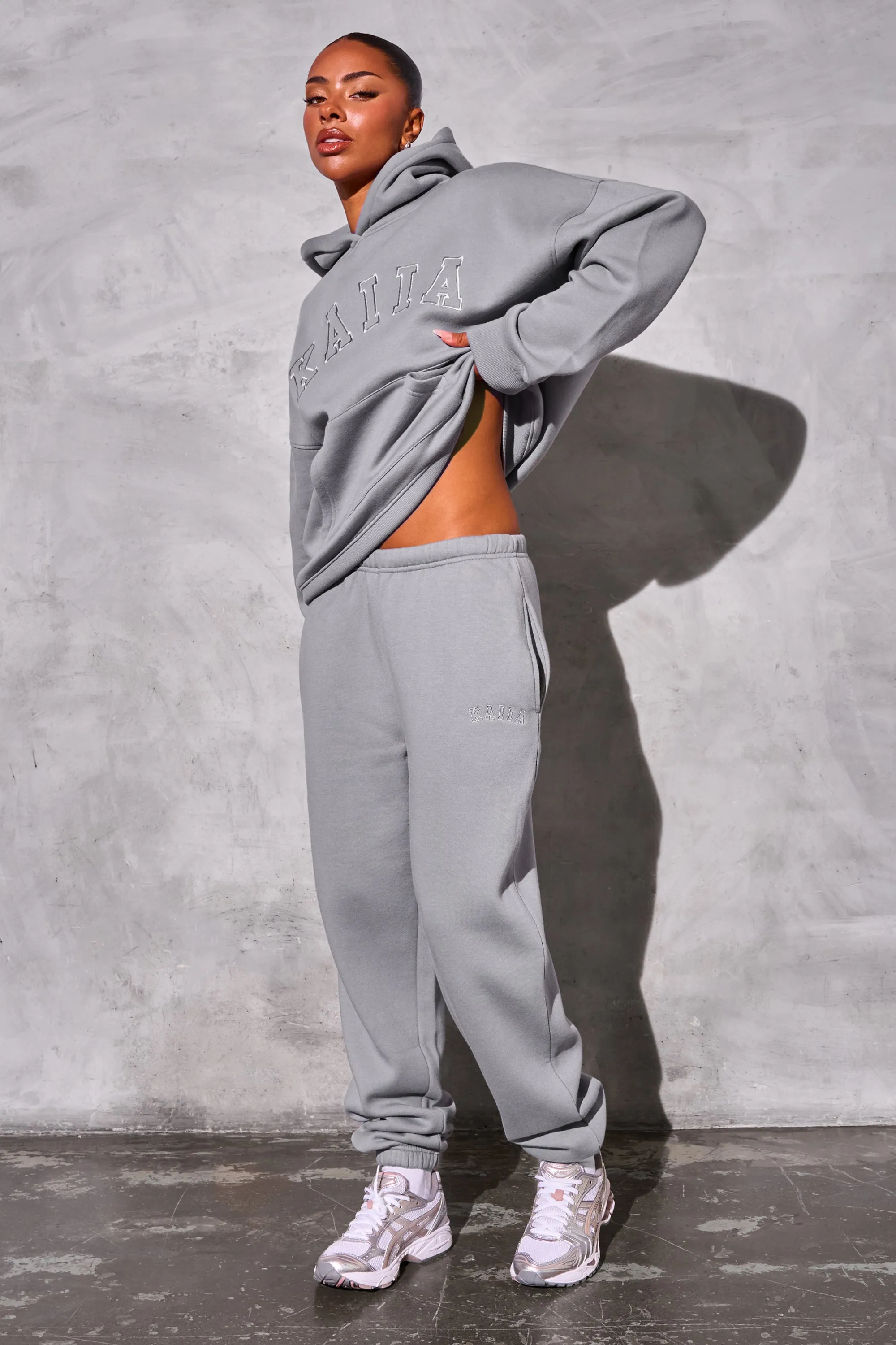 Kaiia Logo Cuffed Joggers Dove Grey sold by Kaiia the label