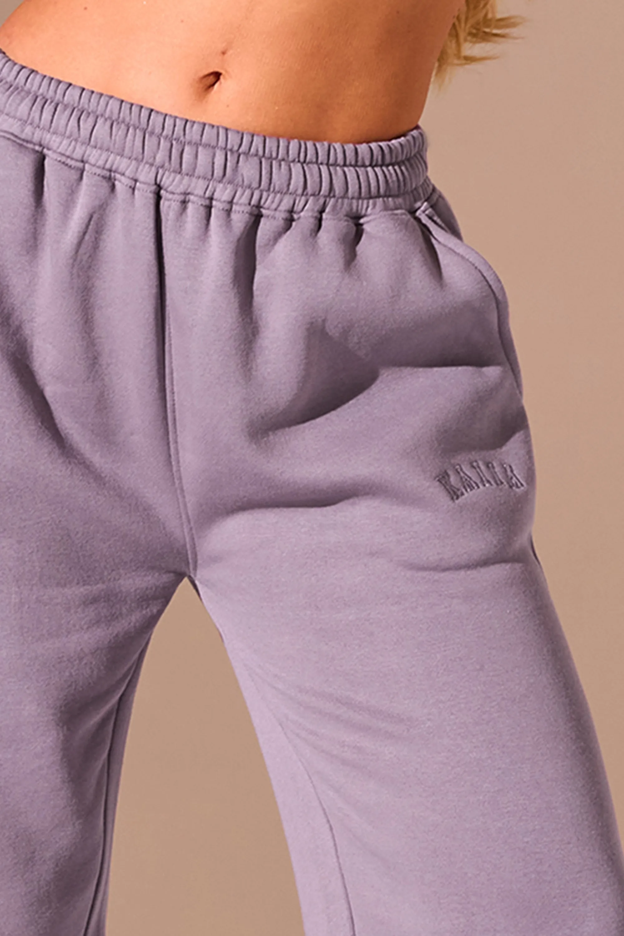 Kaiia Logo Wide Leg Joggers Mauve sold by Kaiia the label product image thumbnail 4