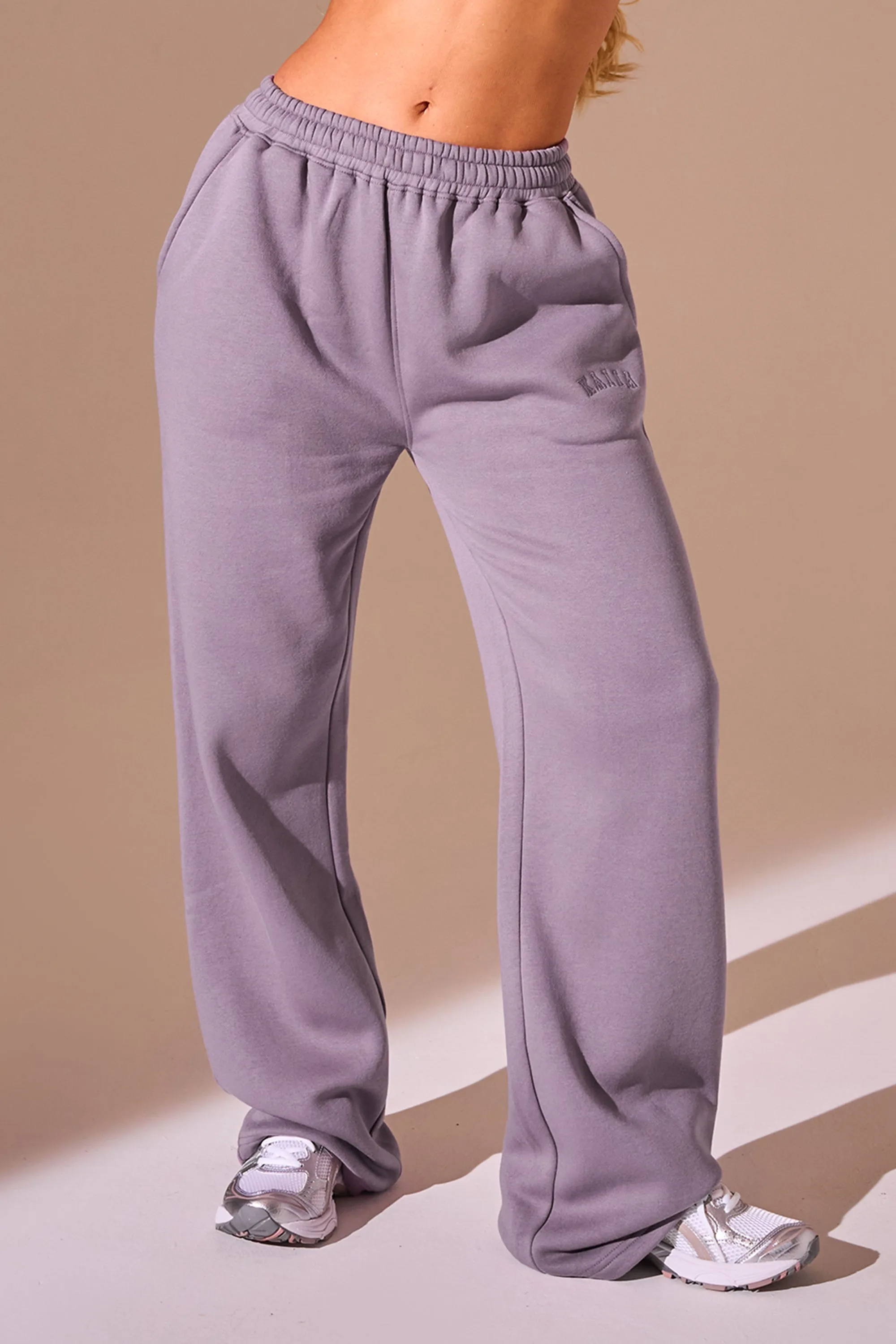 Kaiia Logo Wide Leg Joggers Mauve sold by Kaiia the label product image thumbnail 2