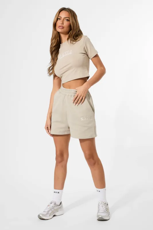 Kaiia Logo Sweat Shorts Stone made by Kaiia the label