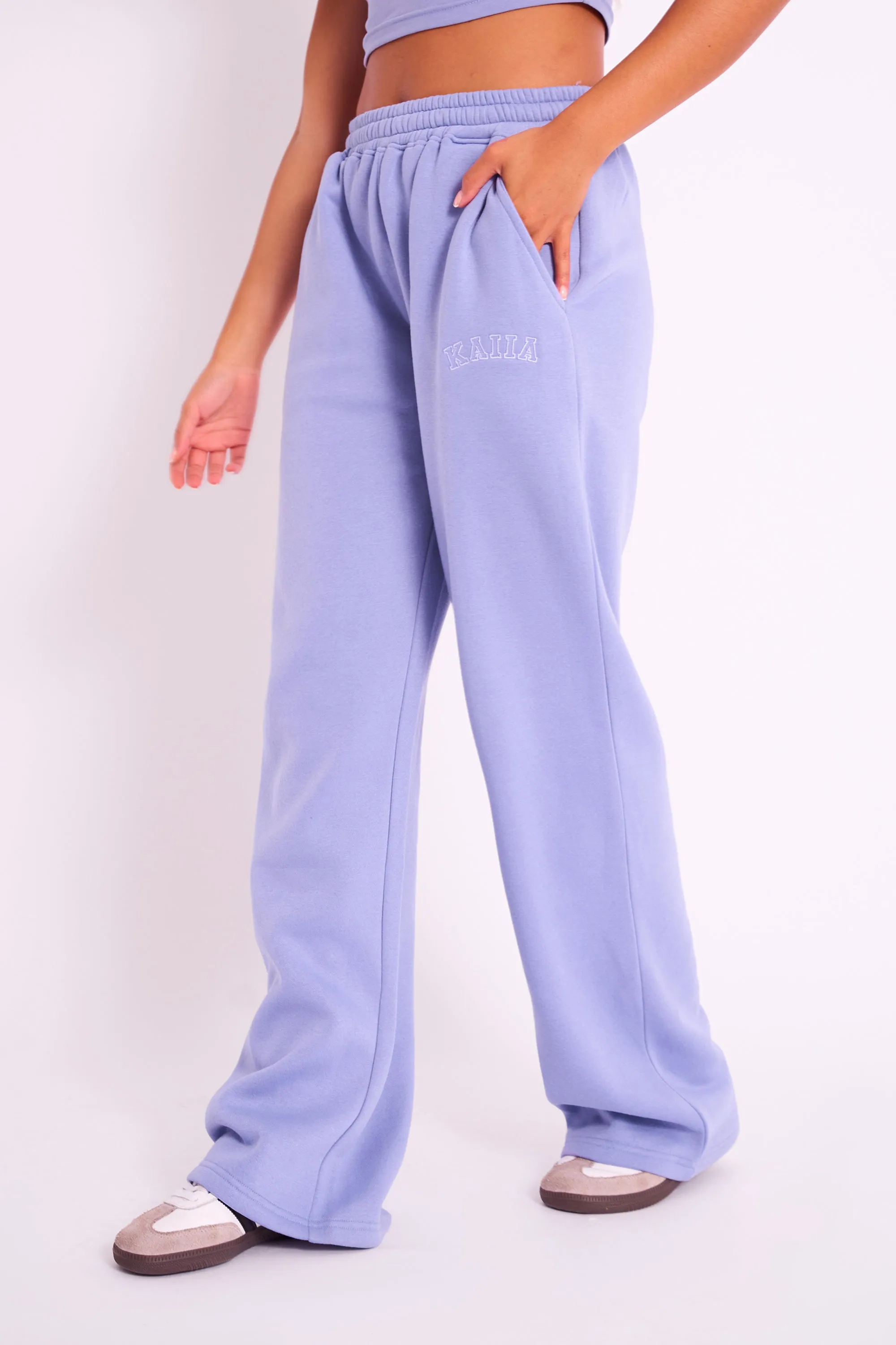 Kaiia Logo Wide Joggers Ultra Violet sold by Kaiia the label product image thumbnail 3