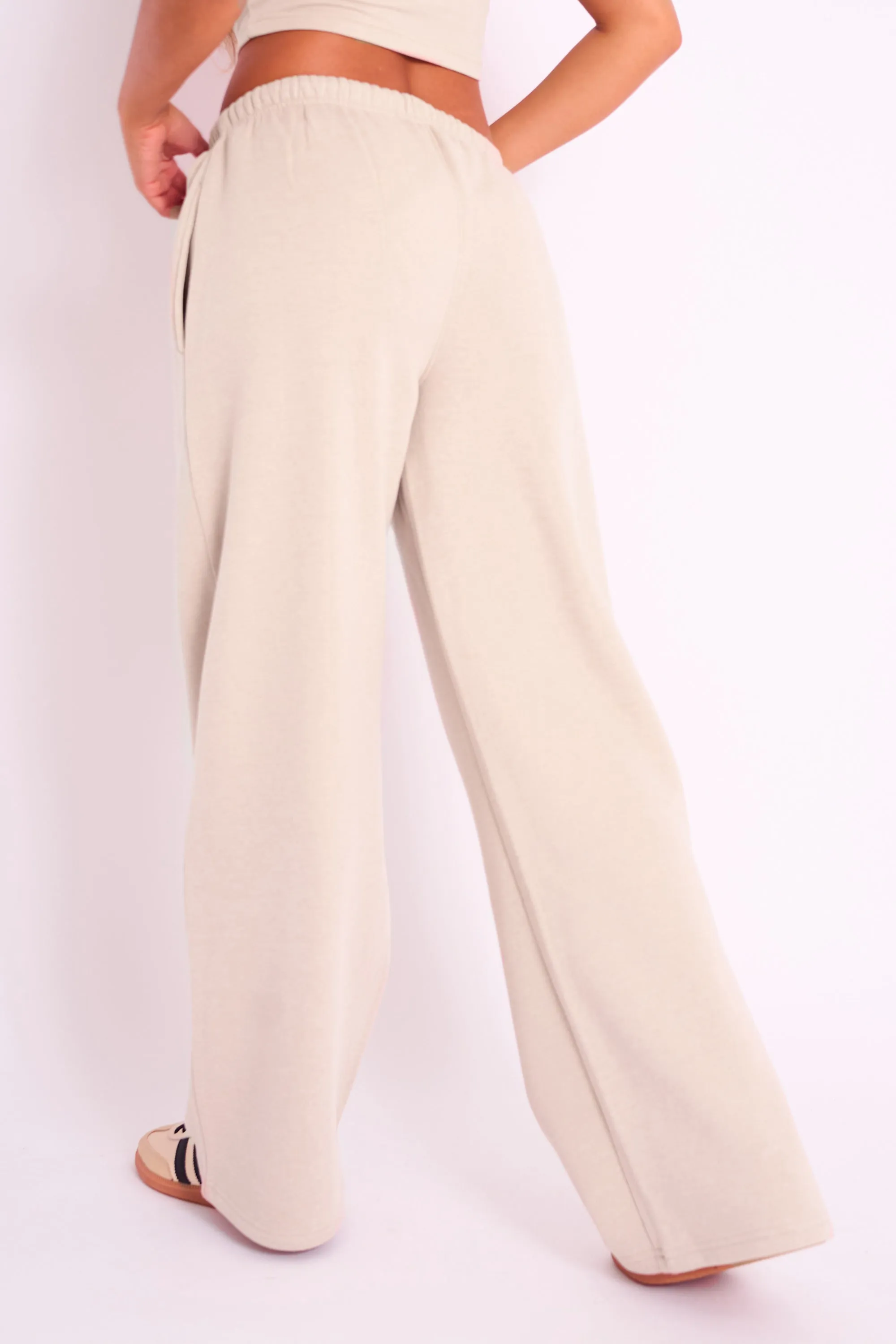 Kaiia Logo Wide Leg Joggers Sand sold by Kaiia the label product image thumbnail 3