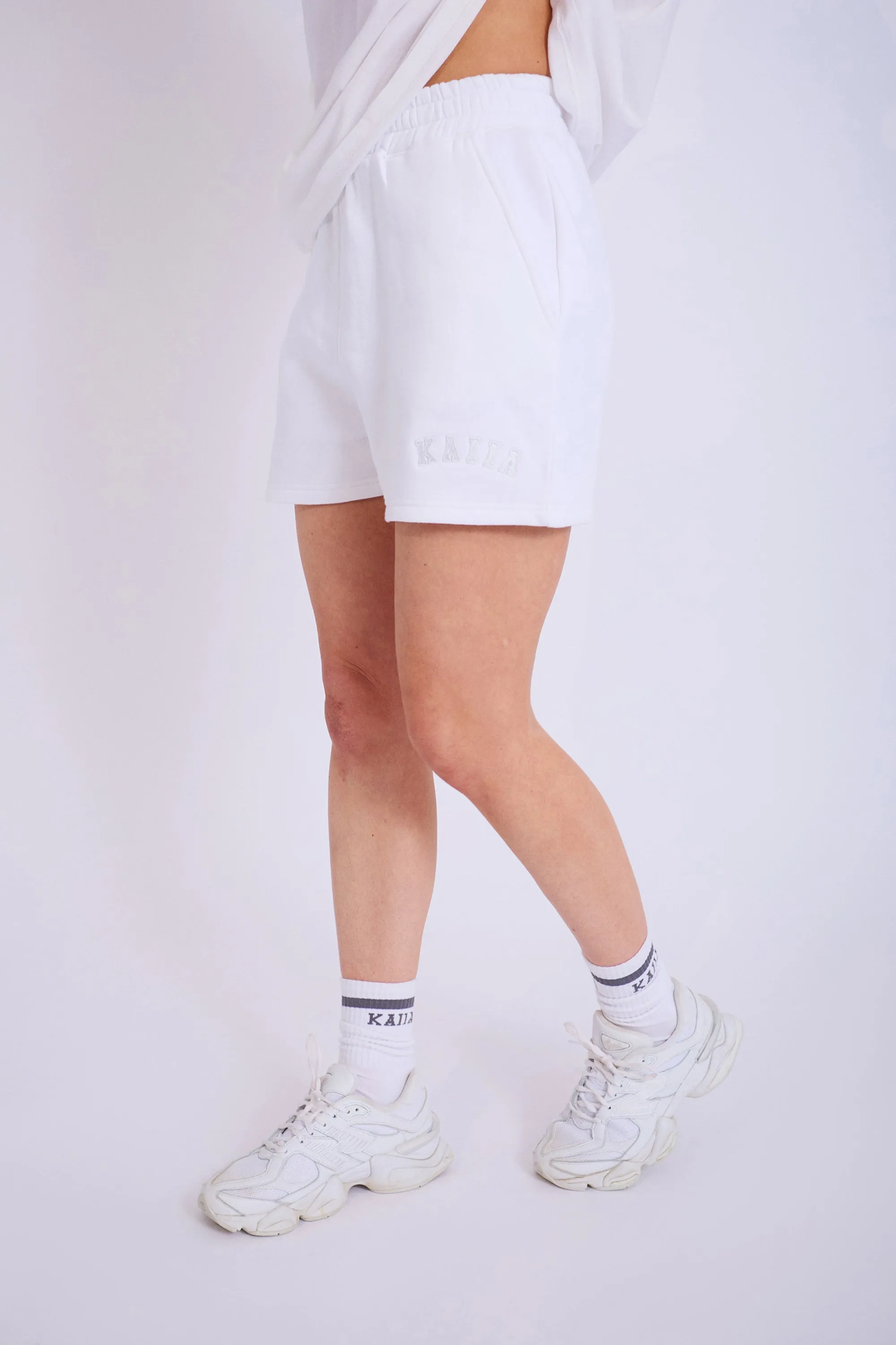 Kaiia Logo Sweat Shorts Off White sold by Kaiia the label product image thumbnail 3