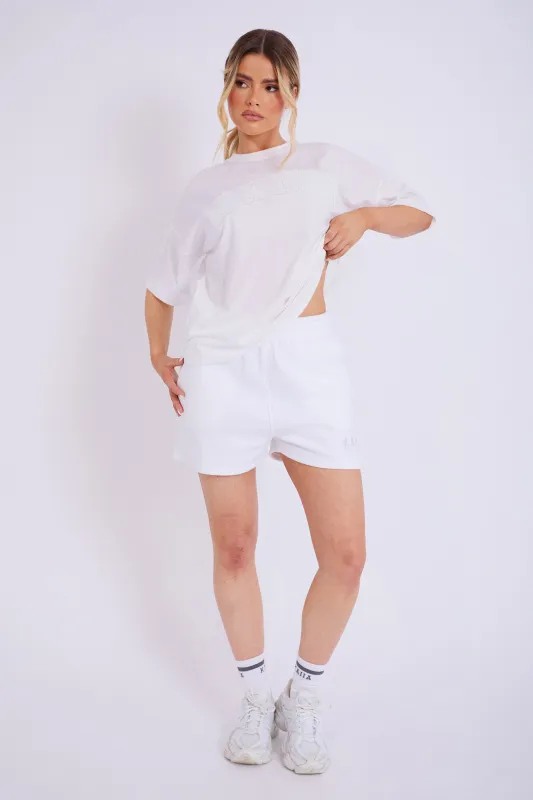 Kaiia Logo Sweat Shorts Off White made by Kaiia the label