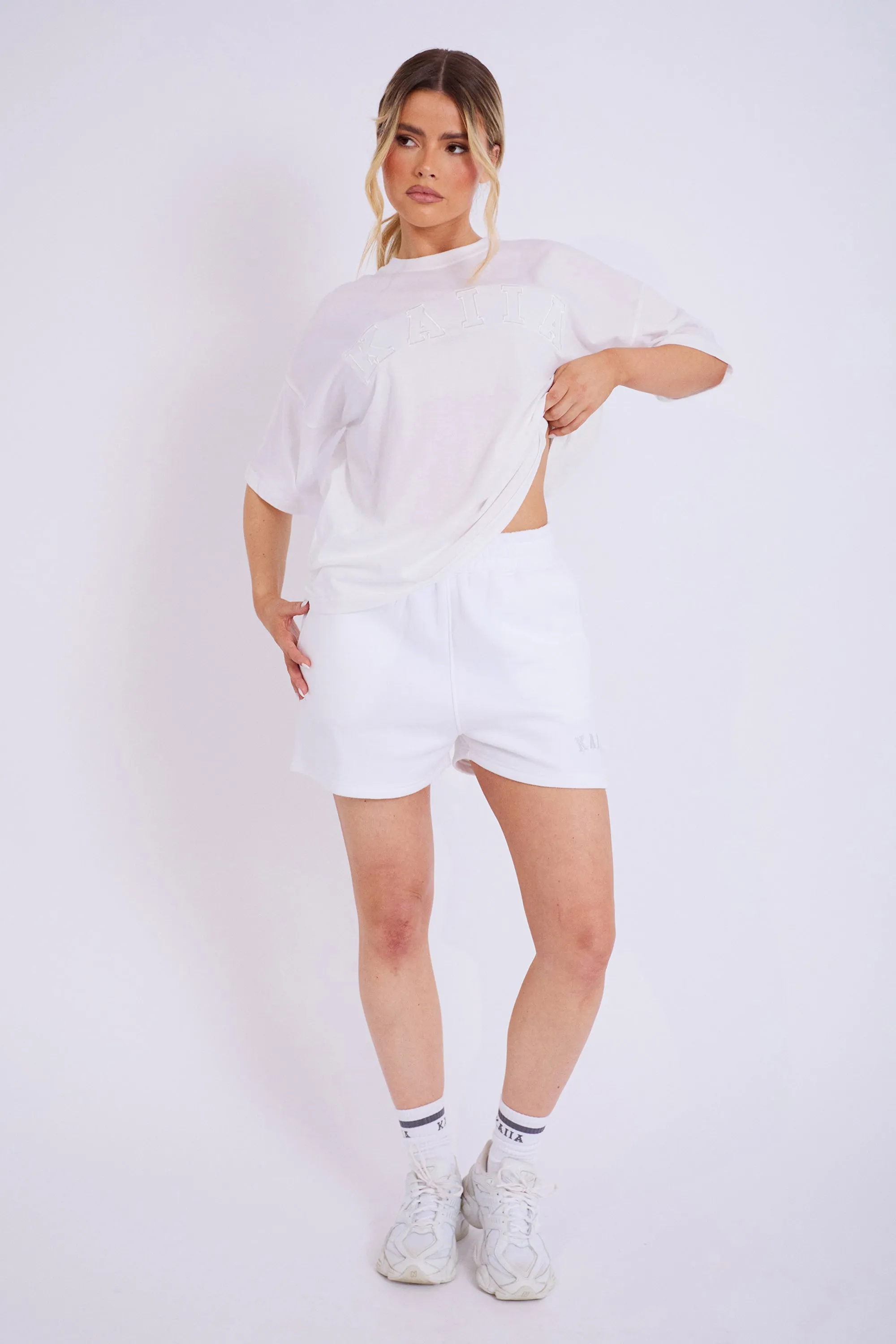 Kaiia Logo Sweat Shorts Off White sold by Kaiia the label