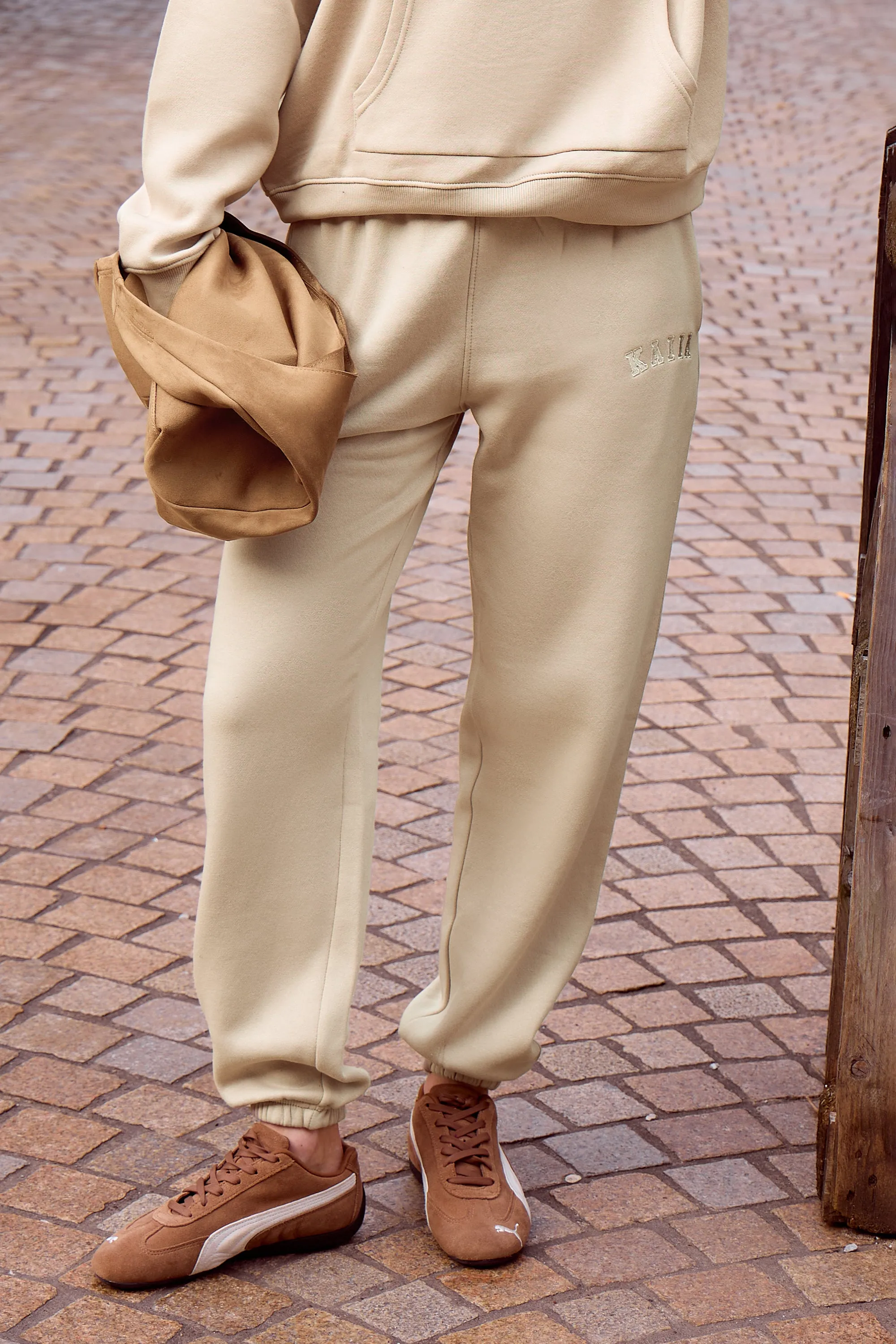Kaiia Logo Cuffed Joggers Stone sold by Kaiia the label product image thumbnail 3