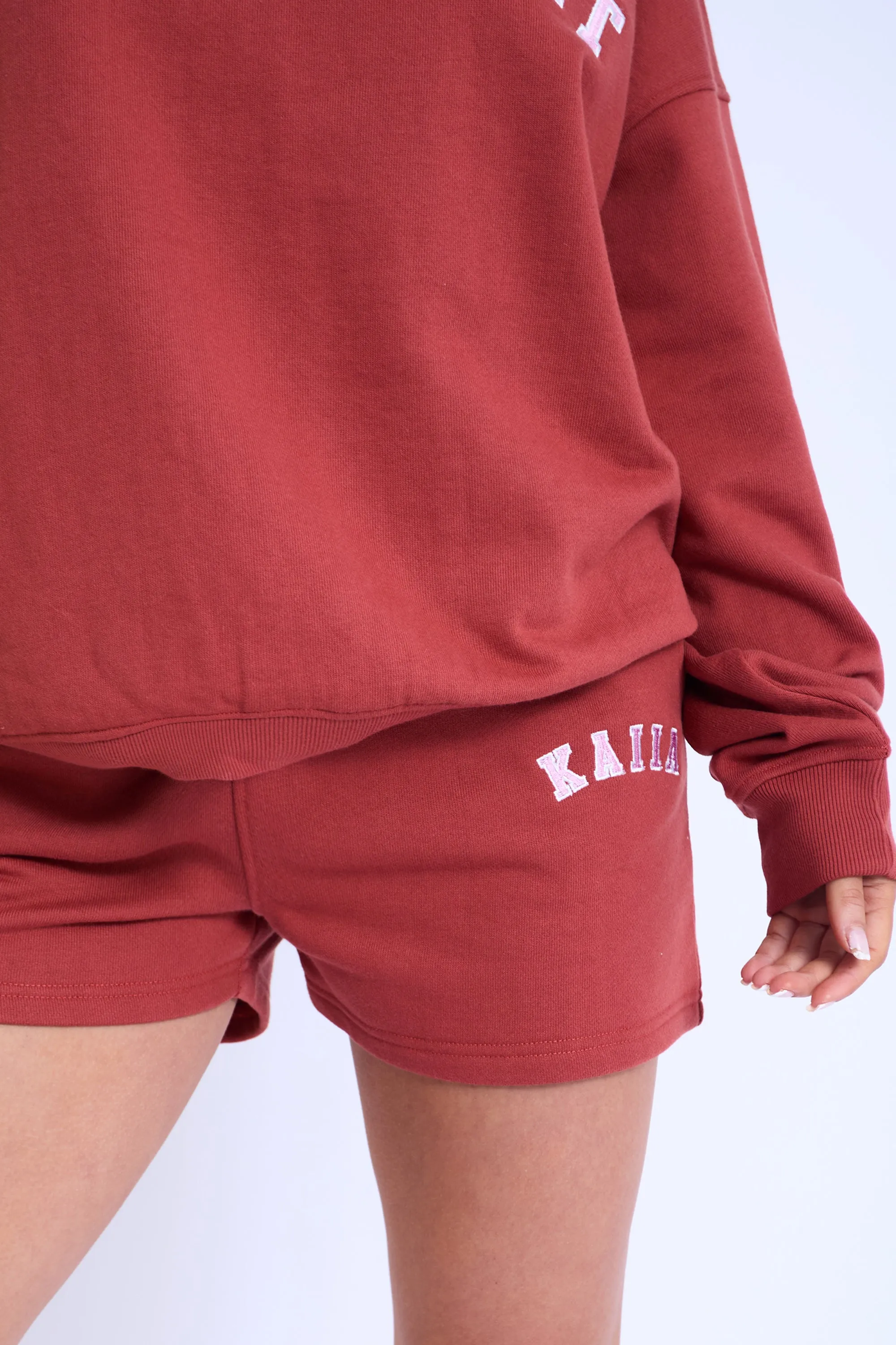 Kaiia Sweat Shorts Rust & Pink sold by Kaiia the label product image thumbnail 2