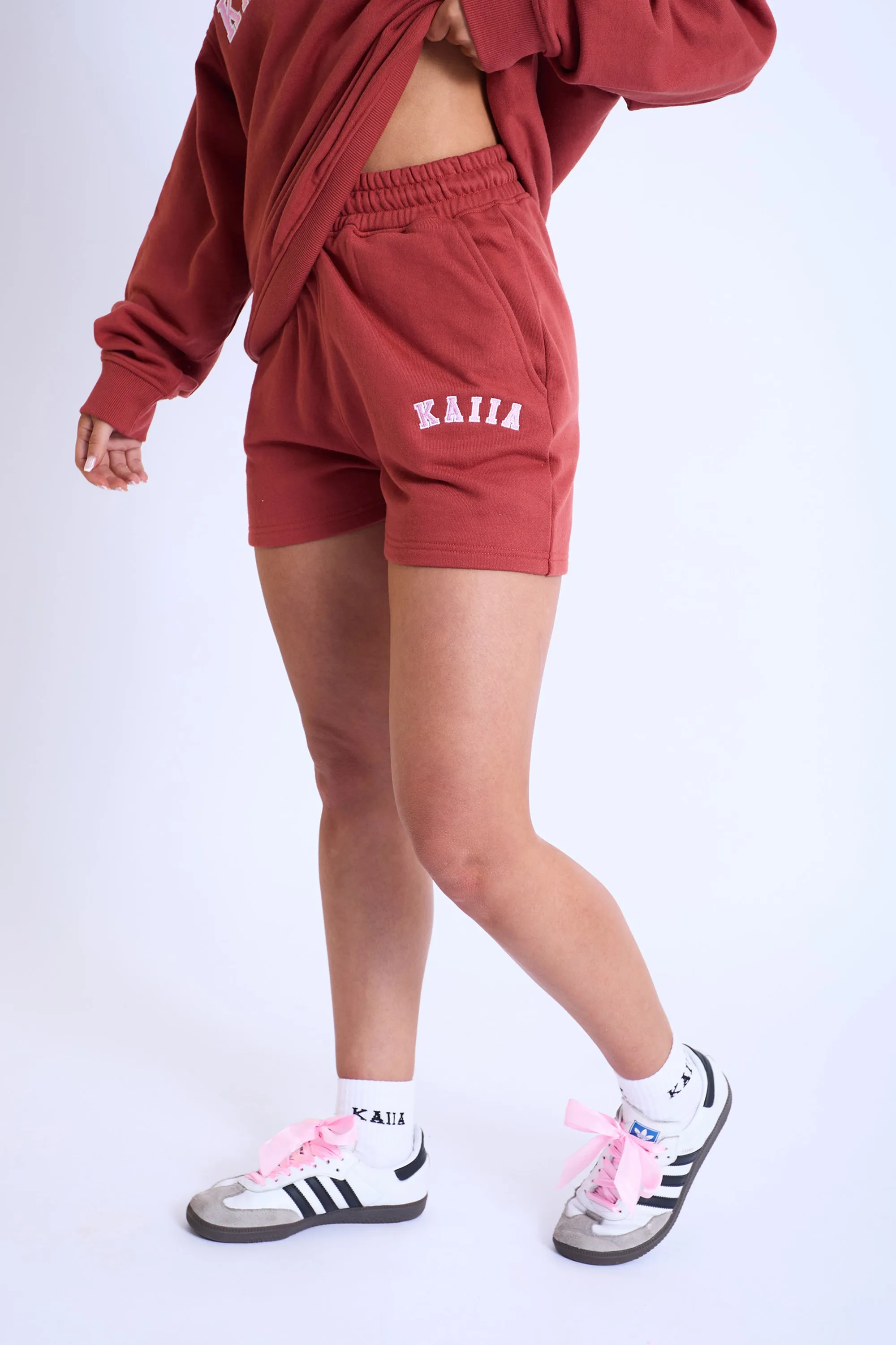 Kaiia Sweat Shorts Rust & Pink sold by Kaiia the label product image thumbnail 3