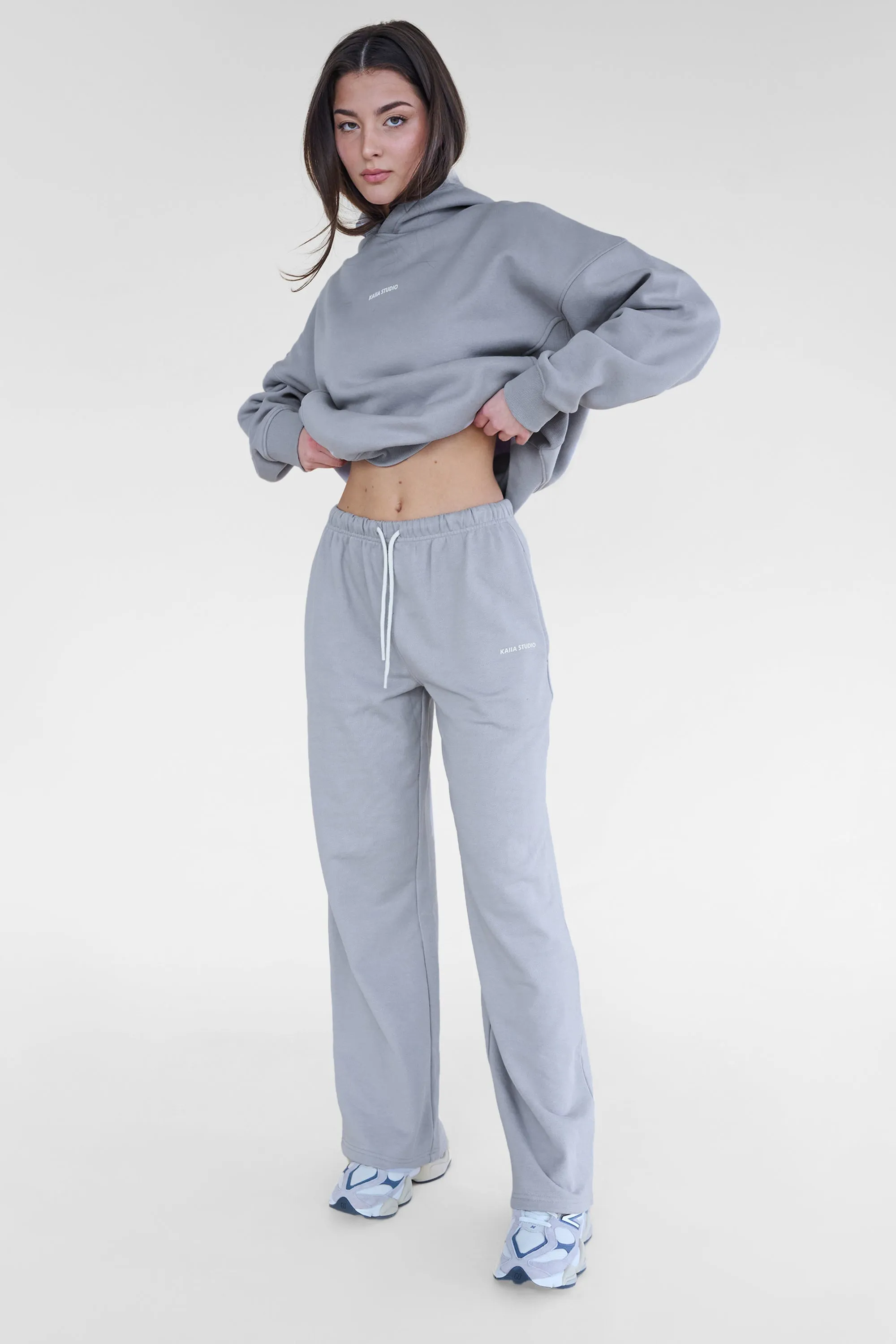 Kaiia Studio Baggy Wide Leg Sweat Pants Grey sold by Kaiia the label