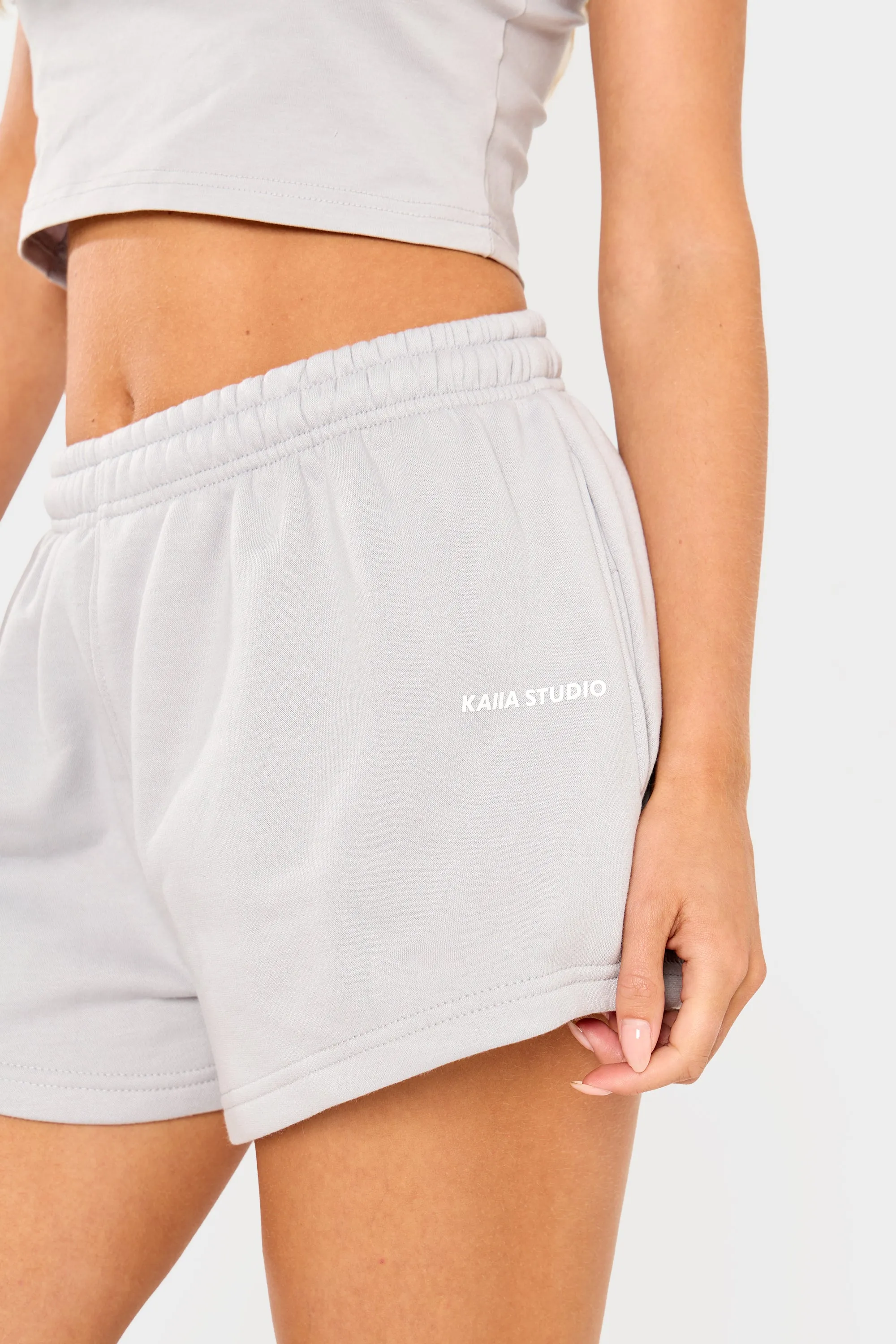 Kaiia Studio Mini Sweat Shorts Grey sold by Kaiia the label product image thumbnail 2