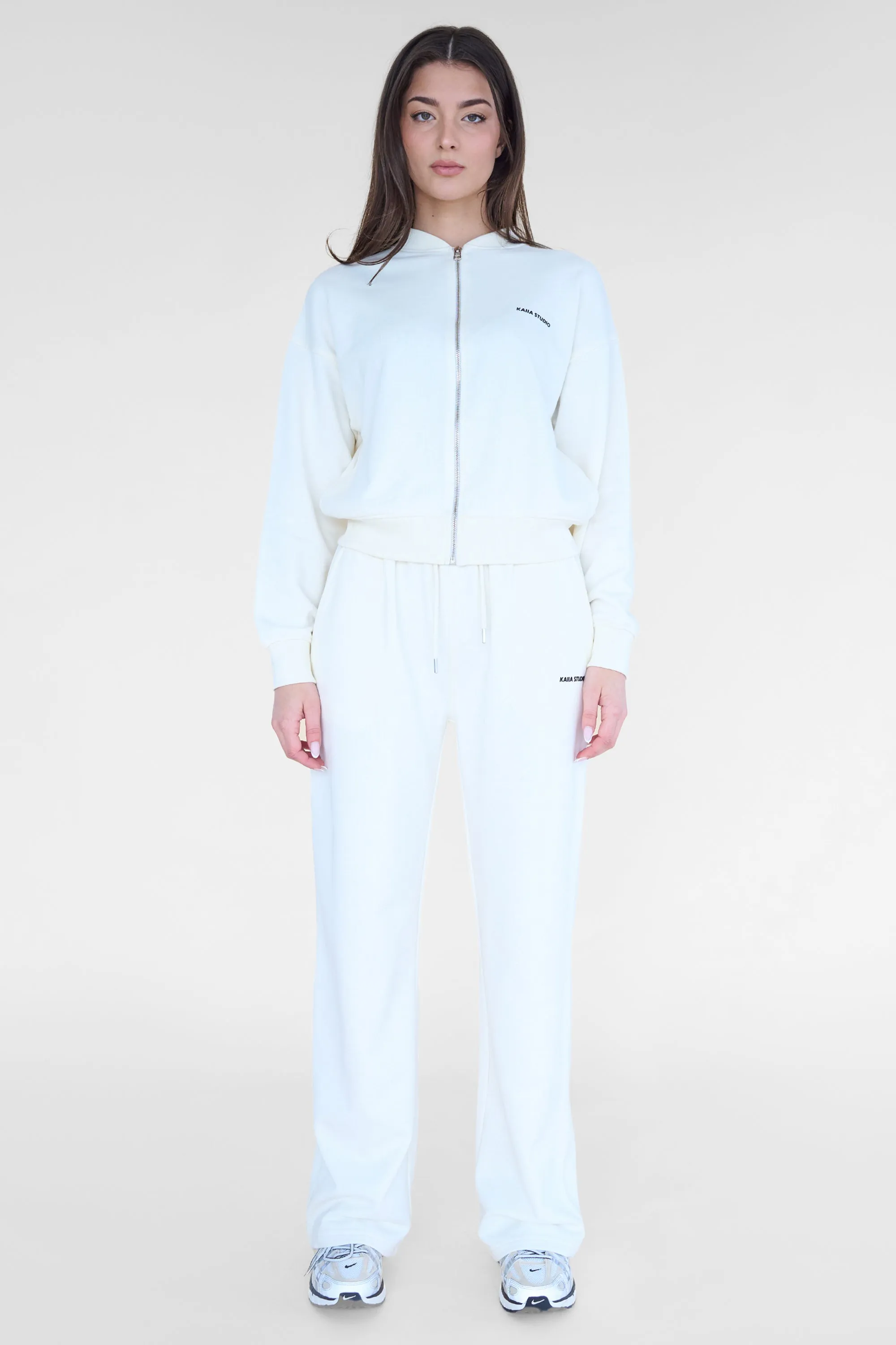 Kaiia Studio Back Pocket Wide Leg Sweat Pants Ecru sold by Kaiia the label