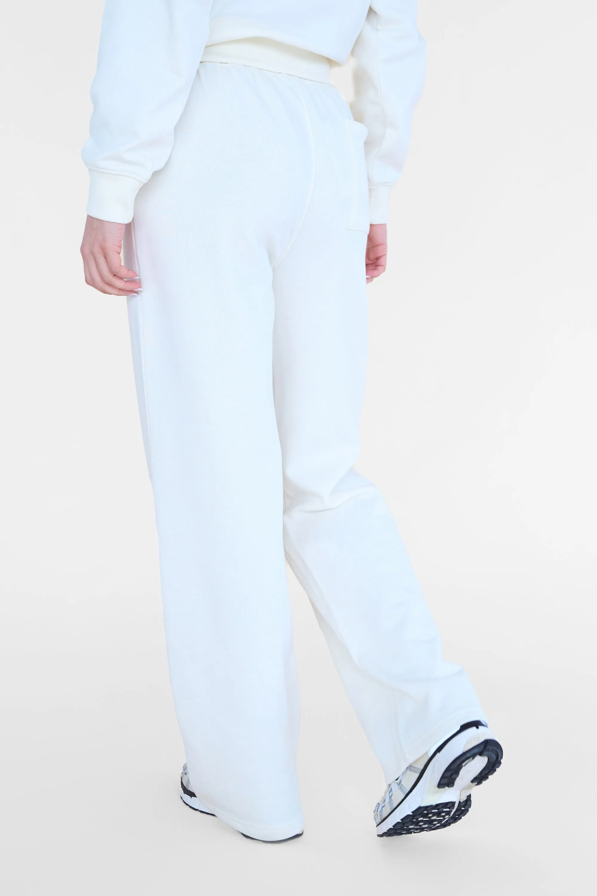 Kaiia Studio Back Pocket Wide Leg Sweat Pants Ecru sold by Kaiia the label product image thumbnail 4