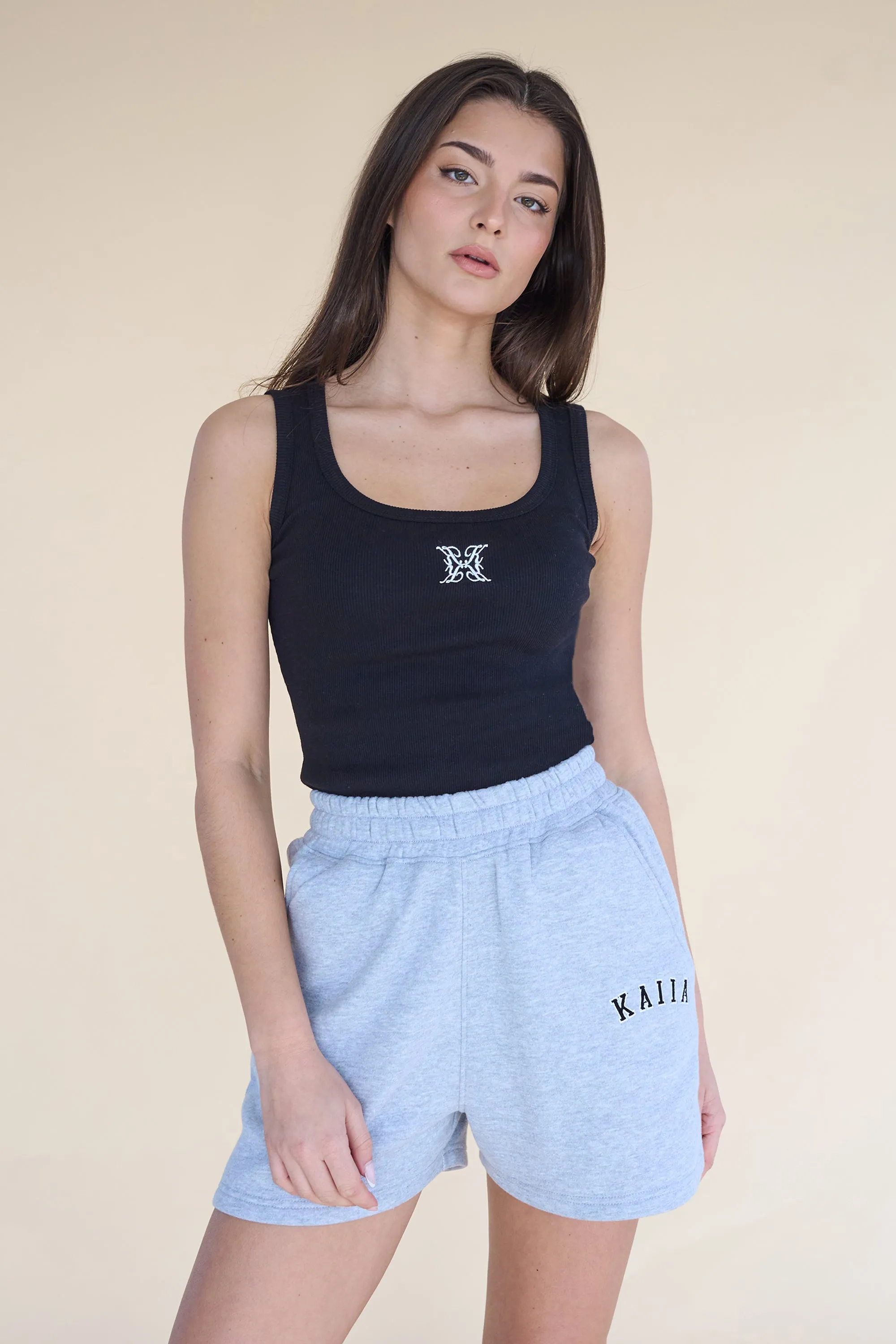 Kaiia Logo Vest Top Black sold by Kaiia the label