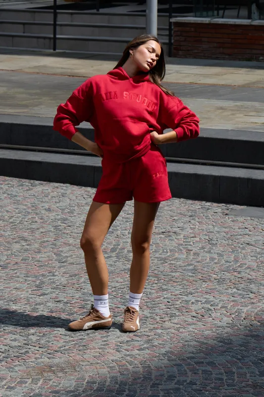 Kaiia Logo Sweat Shorts Red made by Kaiia the label