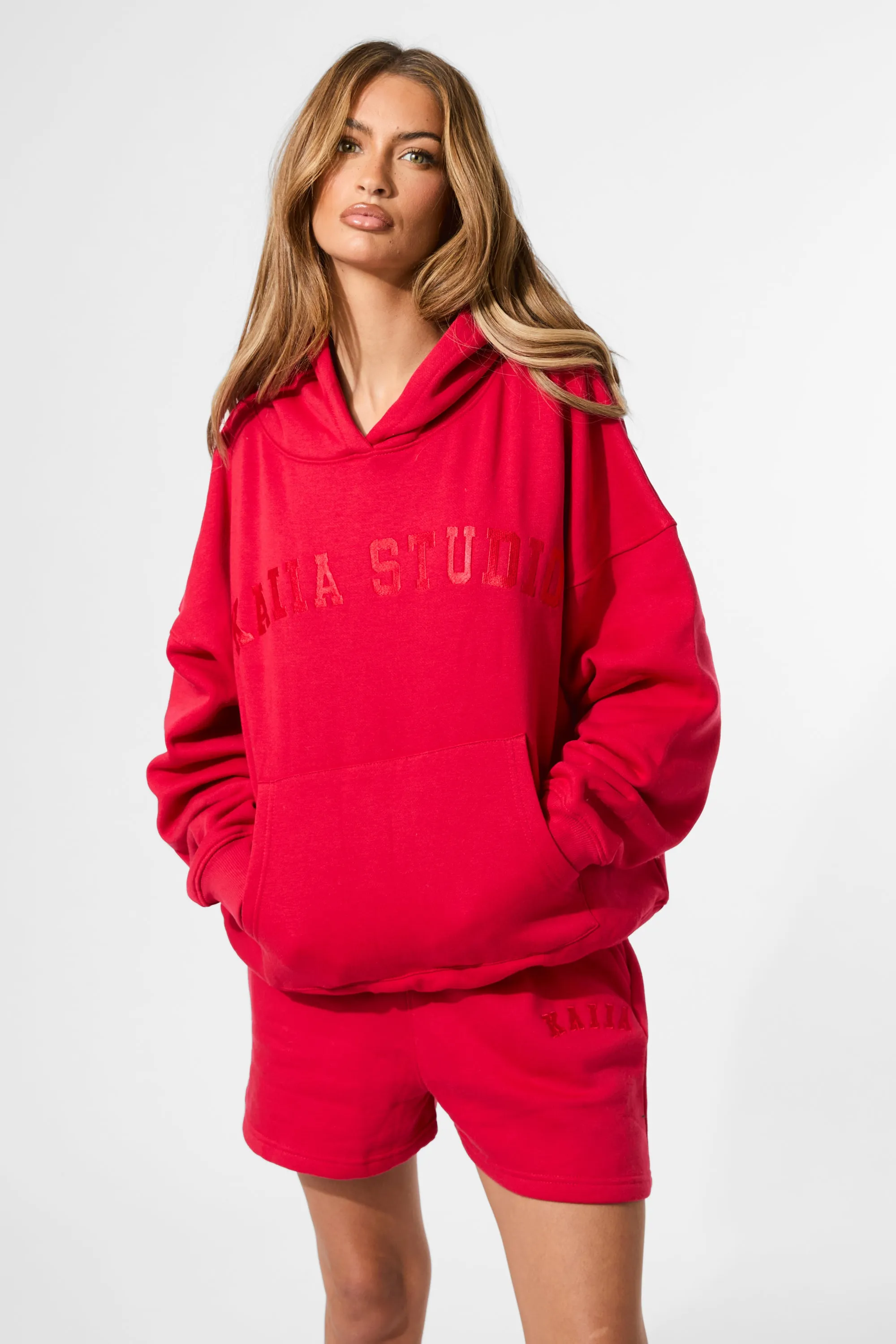 Kaiia Logo Sweat Shorts Red sold by Kaiia the label product image thumbnail 5