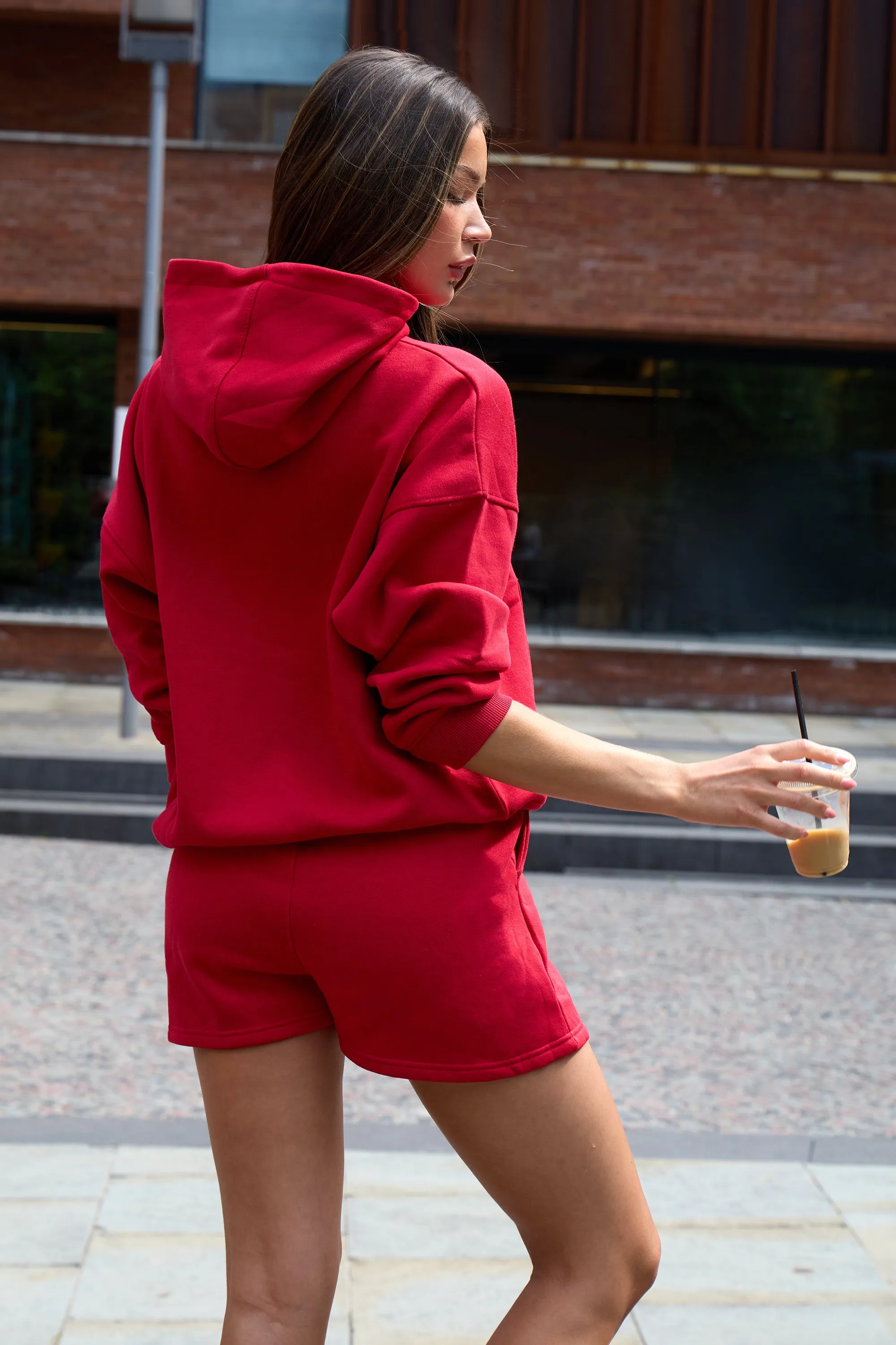 Kaiia Logo Sweat Shorts Red sold by Kaiia the label product image thumbnail 4