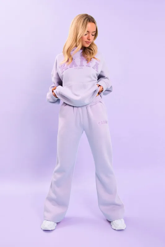 Kaiia Logo Wide Leg Sweat Pants Lilac sold by Kaiia the label