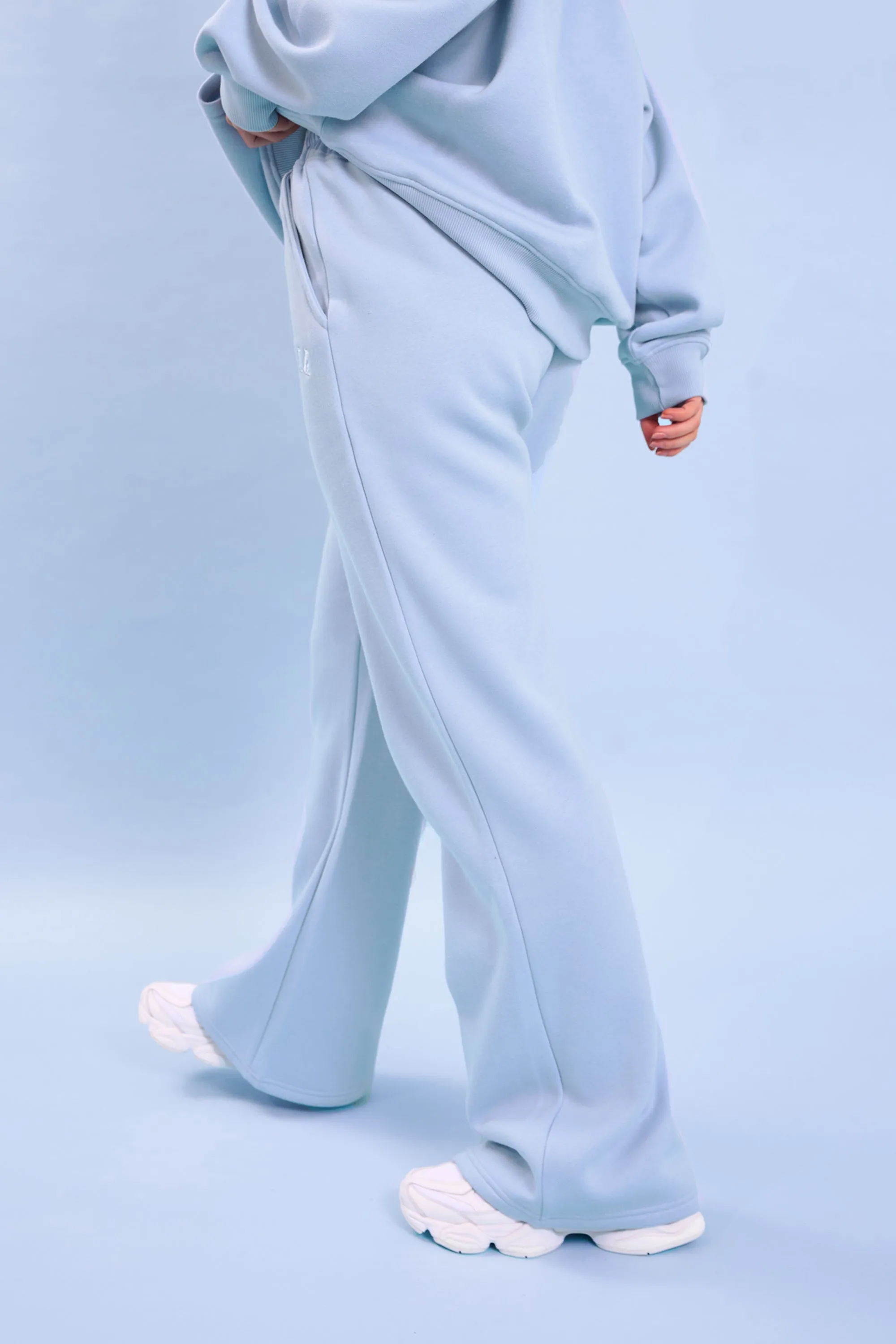 Kaiia Logo Wide Leg Sweat Pants Light Blue sold by Kaiia the label product image thumbnail 4